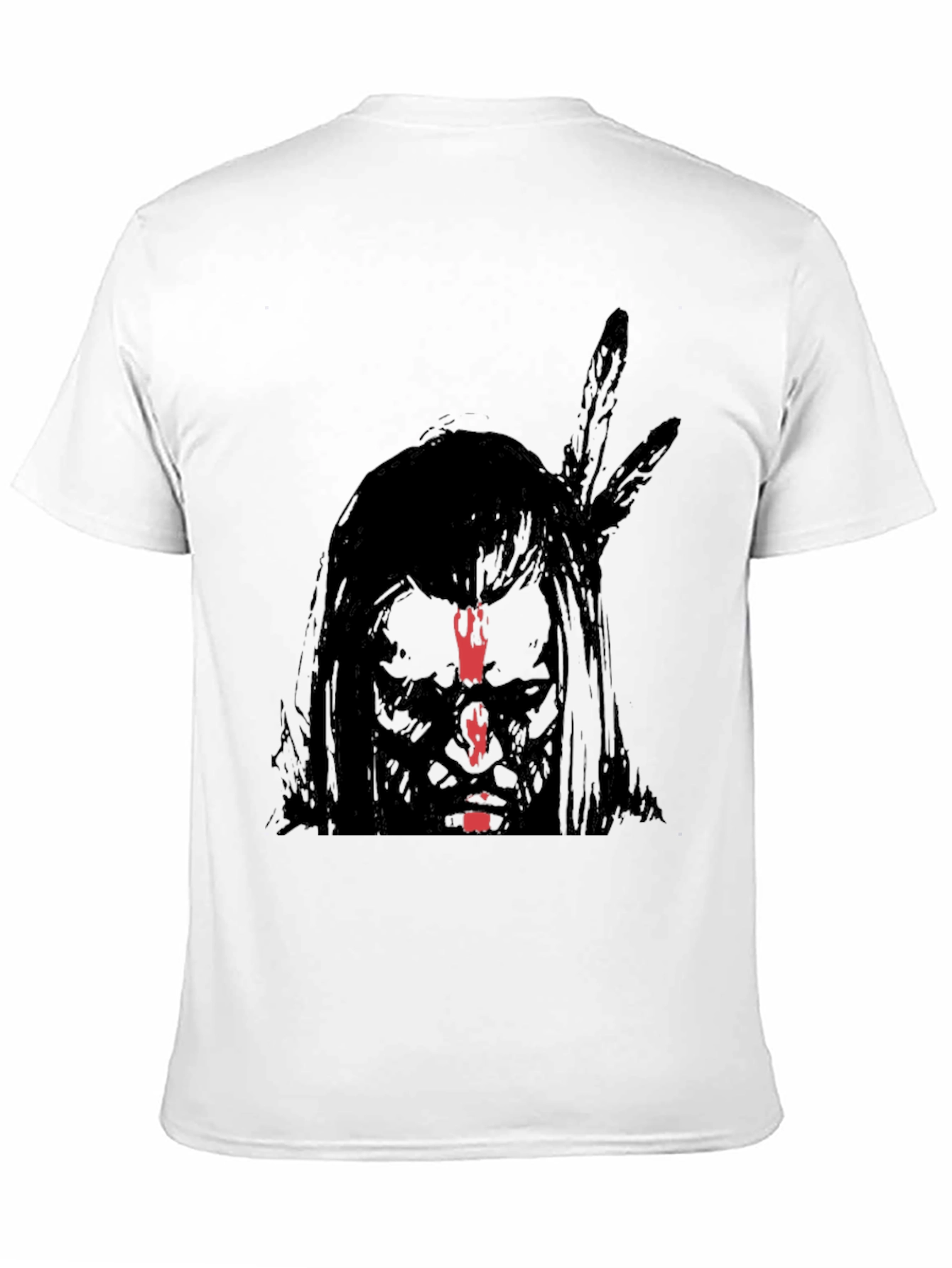 Native American Graphic Print Black T-Shirt