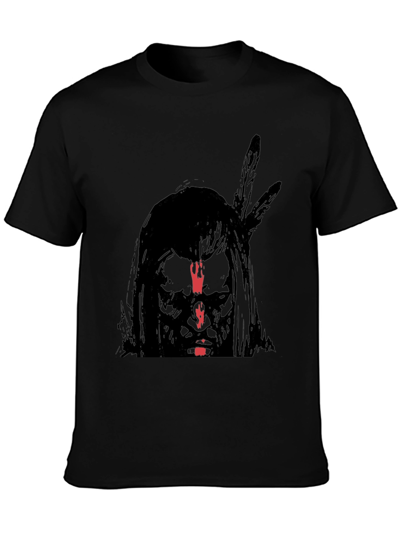 Native American Graphic Print Black T-Shirt