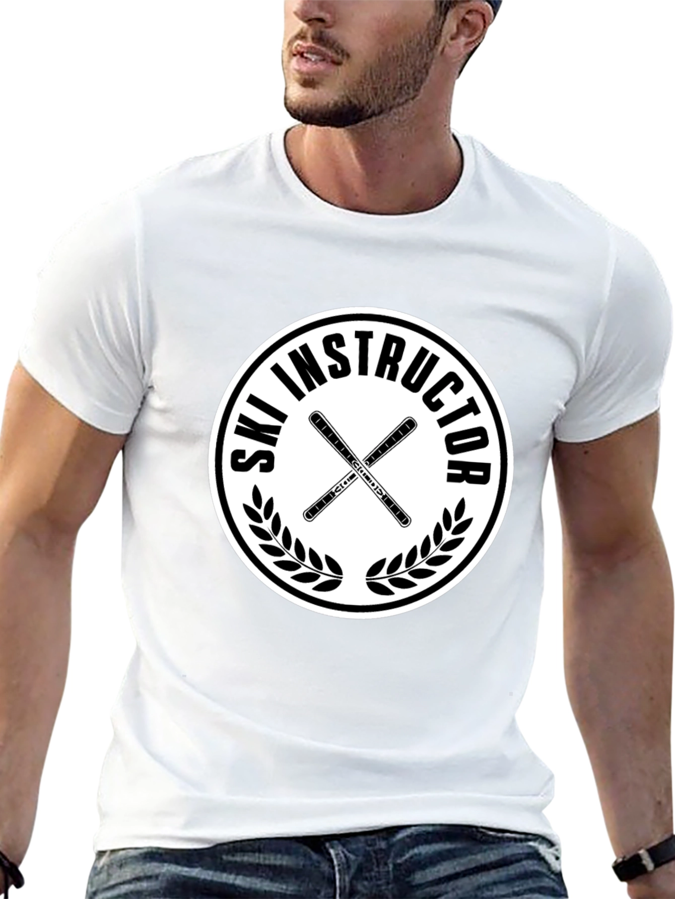 Ski Instructor Graphic T-Shirt - Black Cotton Tee