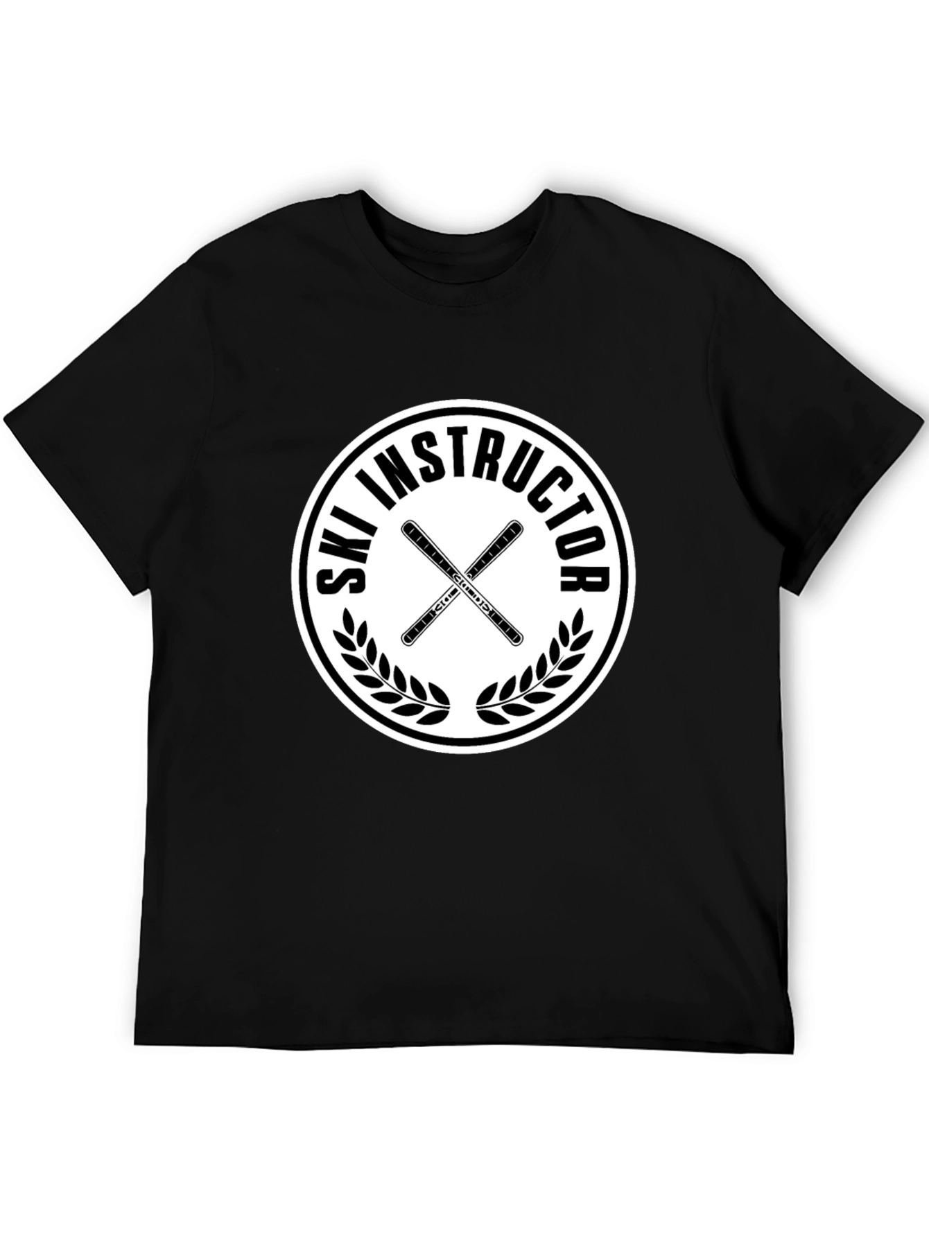 Ski Instructor Graphic T-Shirt - Black Cotton Tee