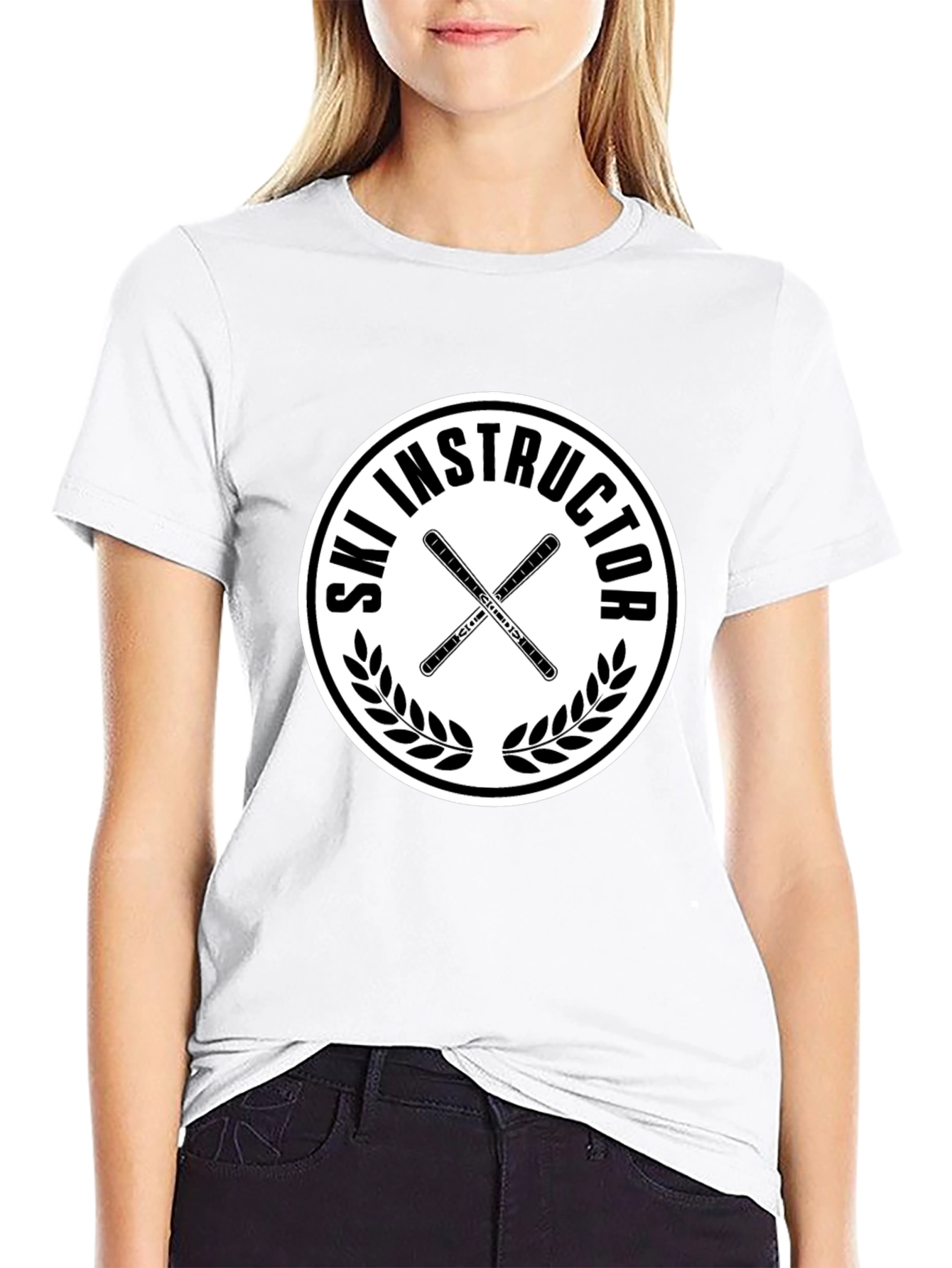 Ski Instructor Graphic T-Shirt - Black Cotton Tee