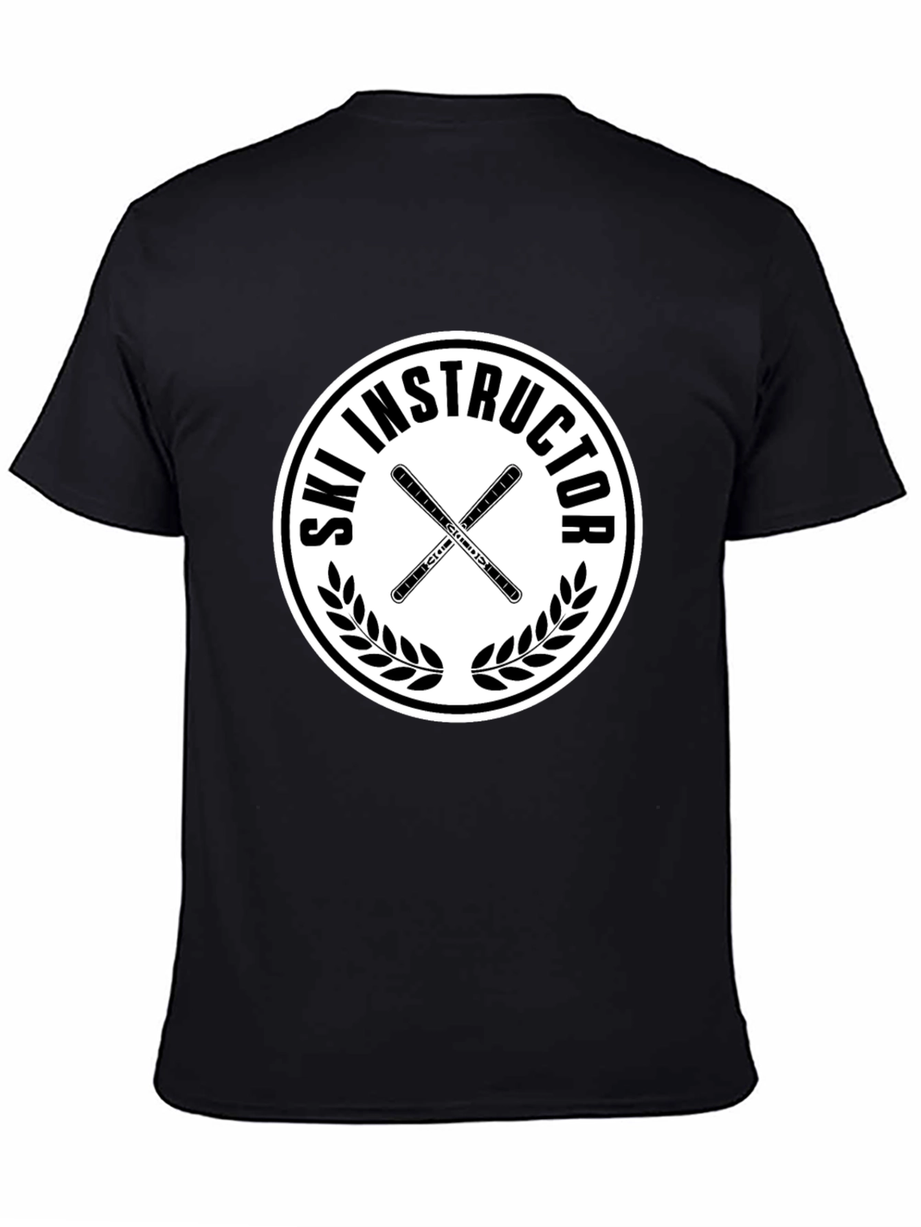 Ski Instructor Graphic T-Shirt - Black Cotton Tee