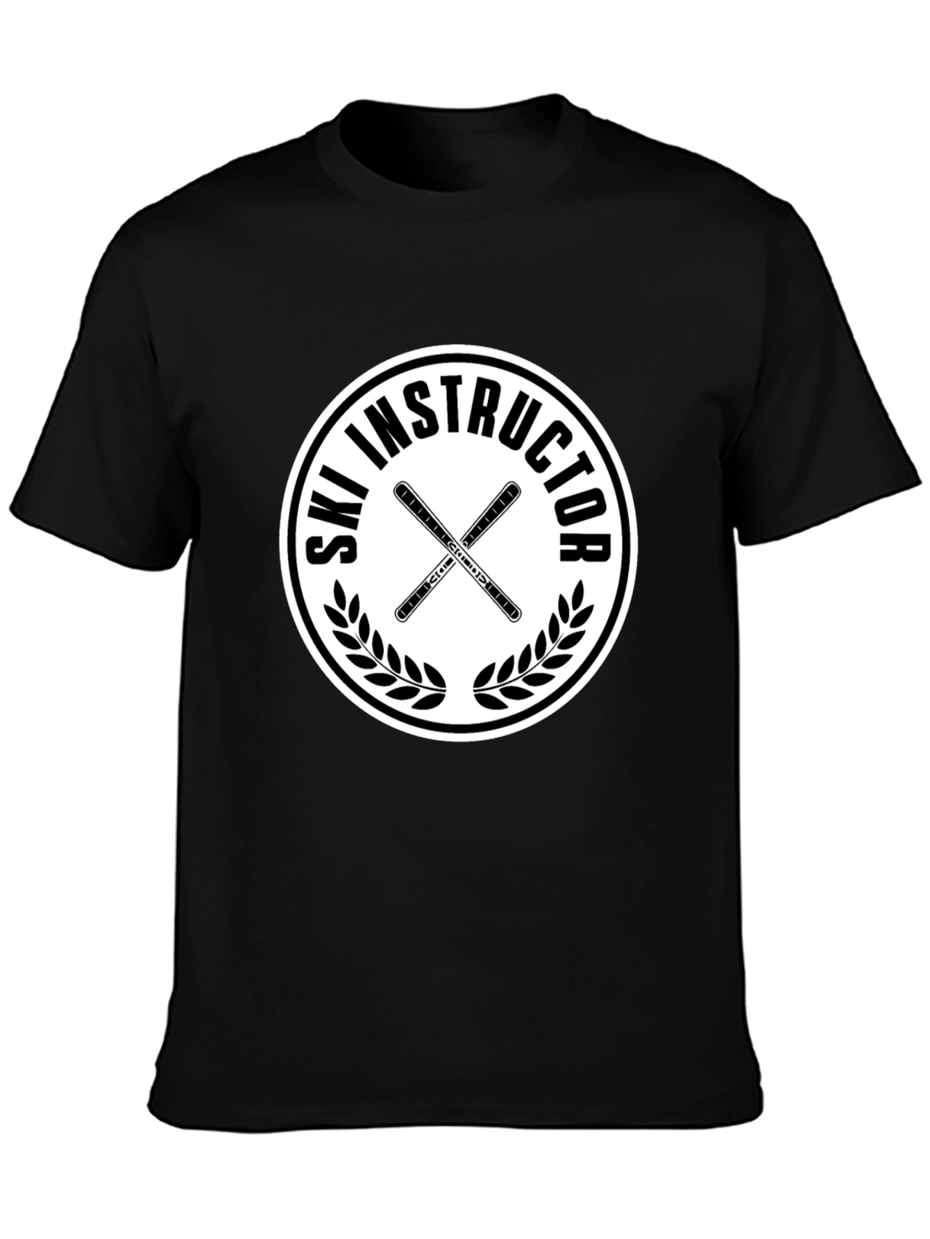 Ski Instructor Graphic T-Shirt - Black Cotton Tee