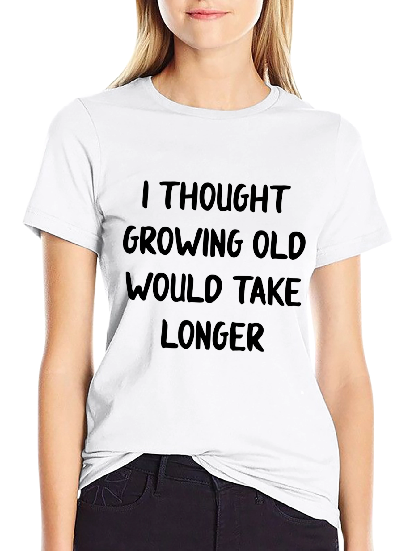 Funny Growing Old Black Graphic T-Shirt