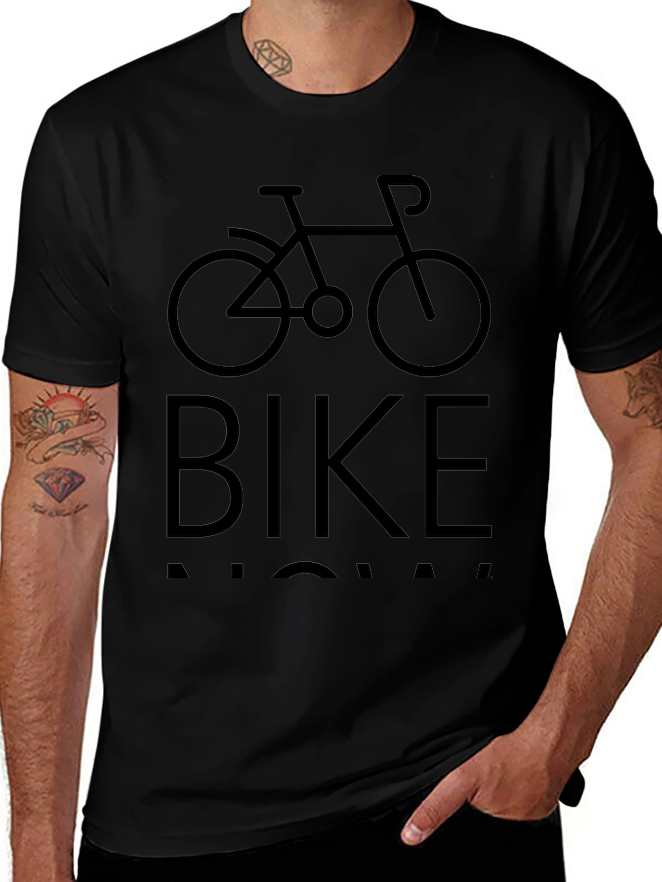 Bike Now Mens Black Graphic T-Shirt