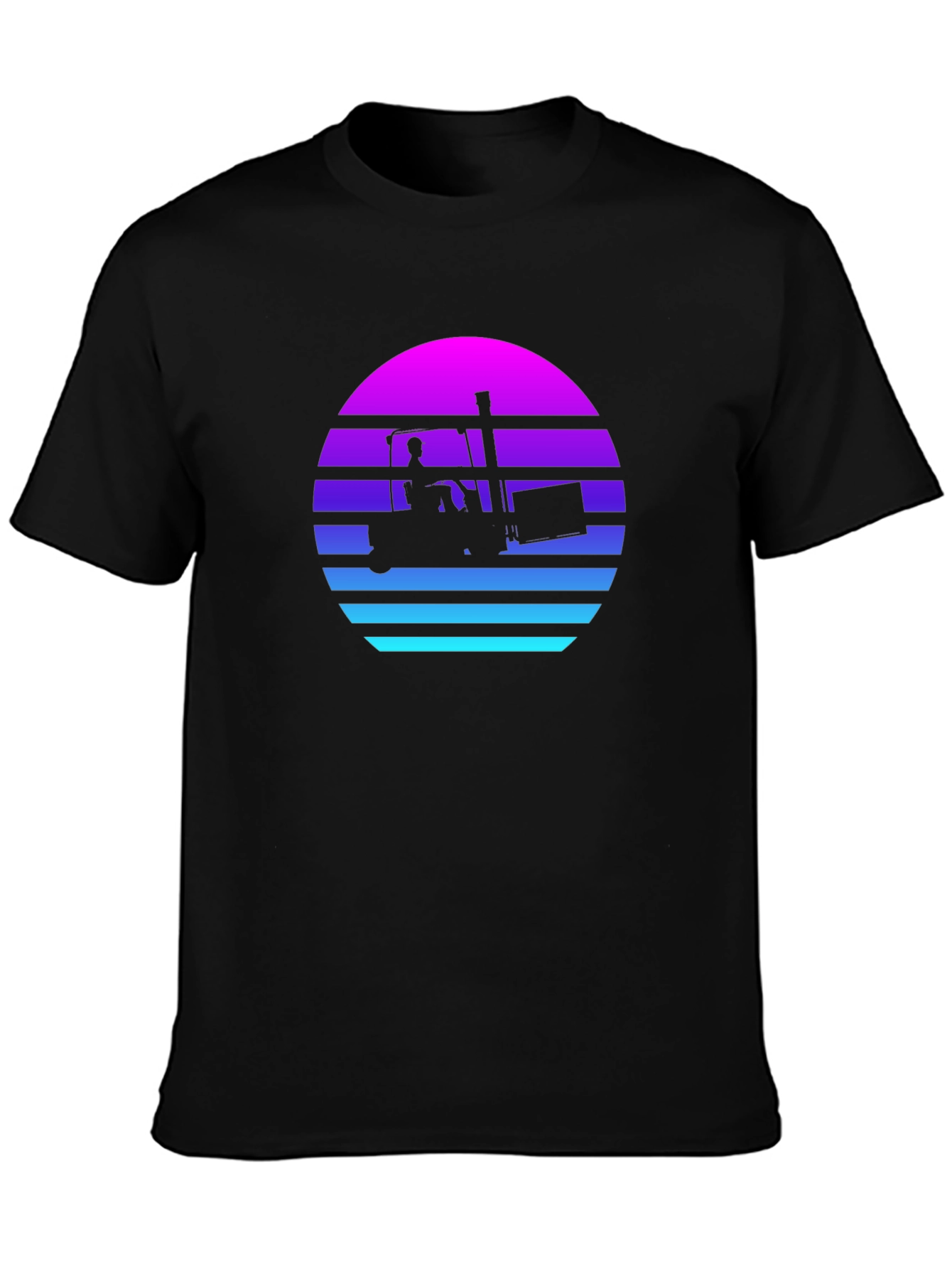 Retro Forklift Sunset Graphic Tee