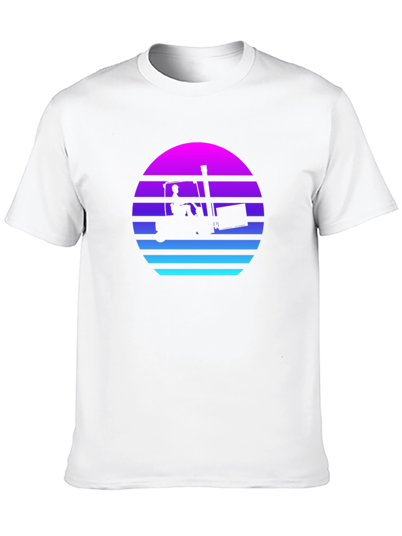 Retro Forklift Sunset Graphic Tee