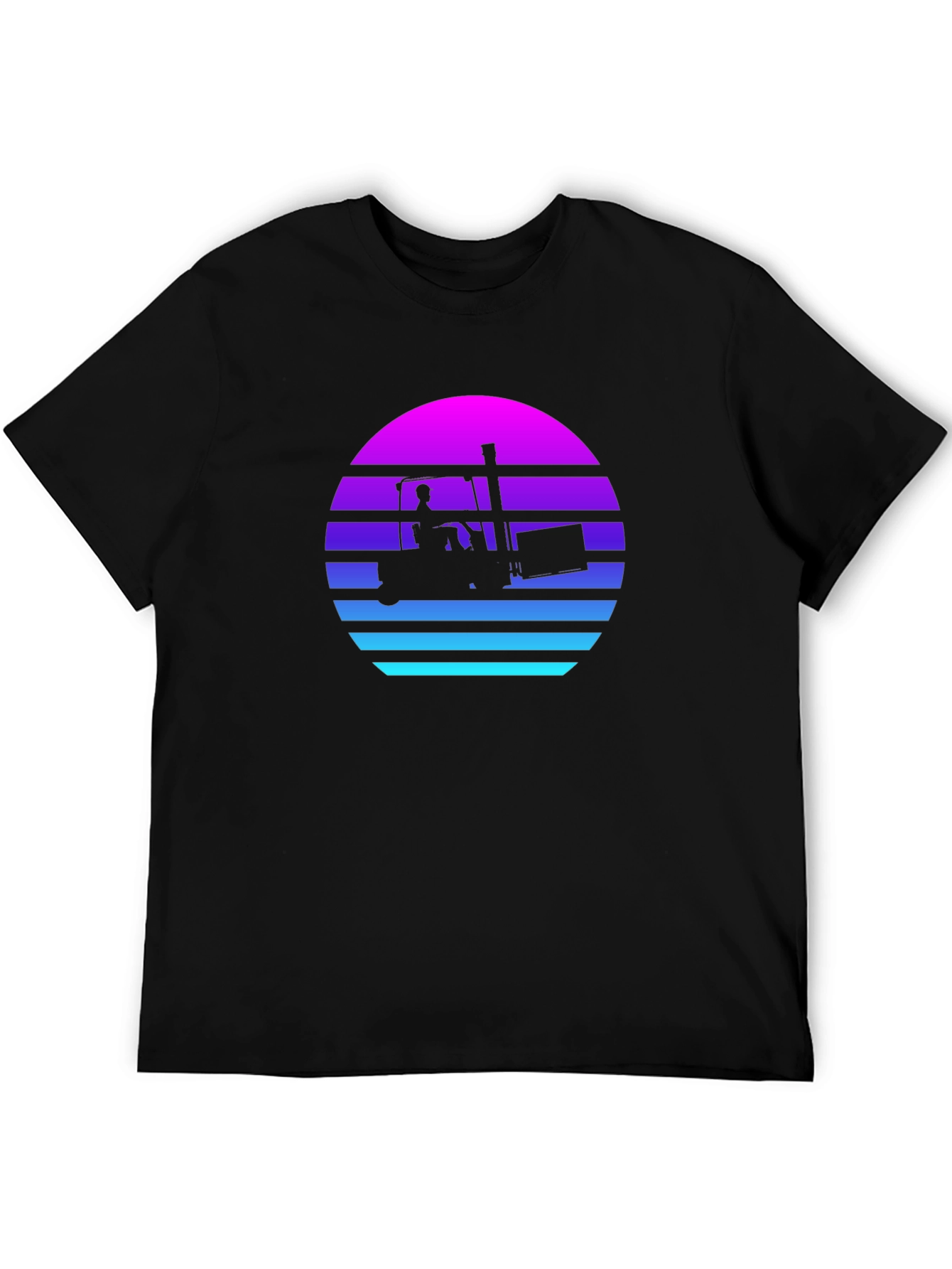 Retro Forklift Sunset Graphic Tee