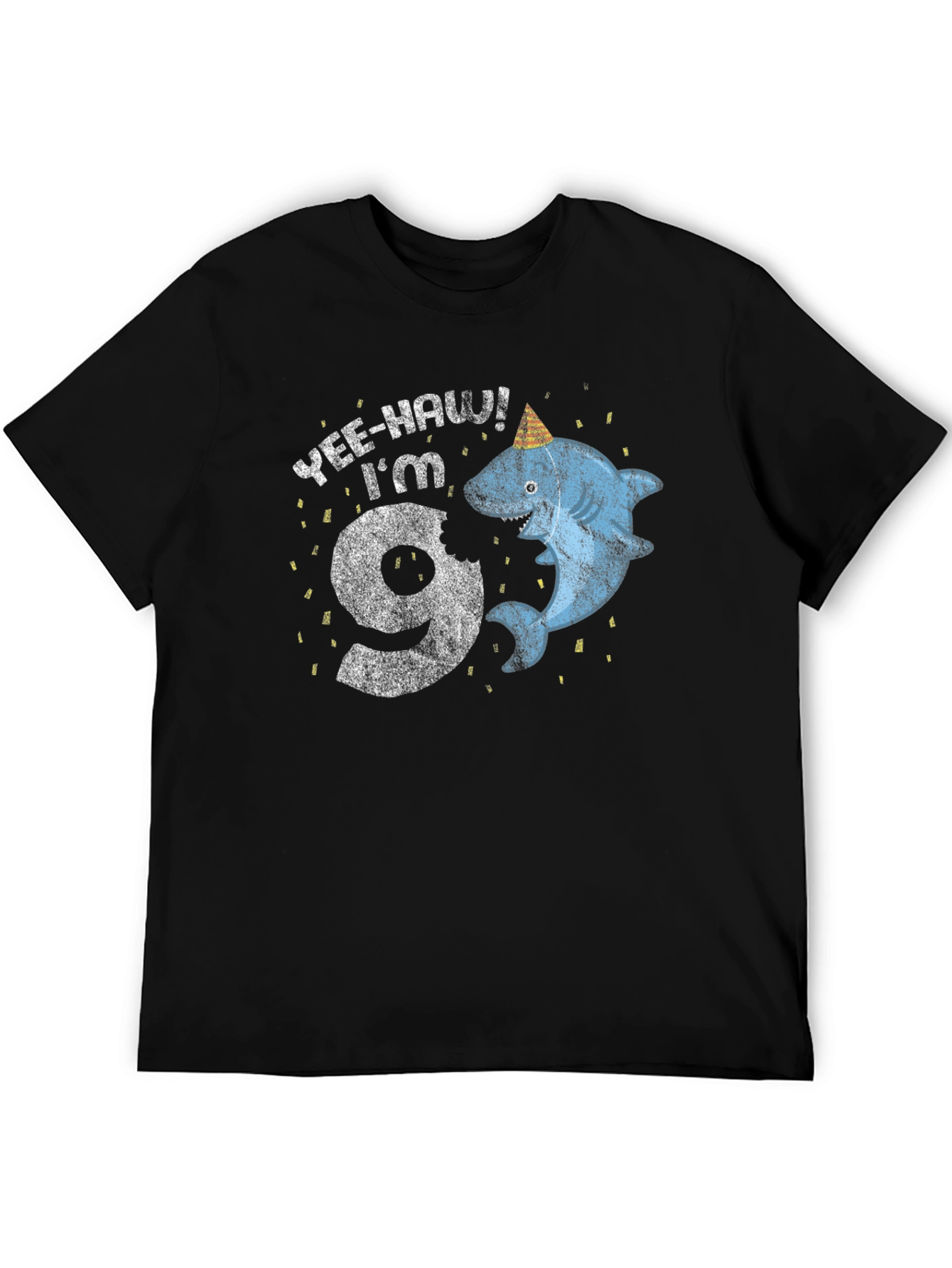 Yee-Haw Im 9 Shark Birthday T-Shirt