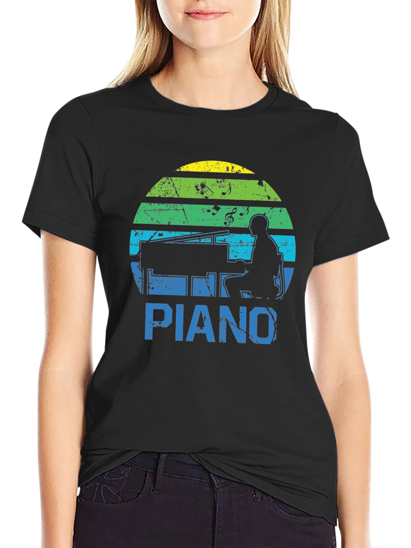 Retro Piano Player Graphic Tee