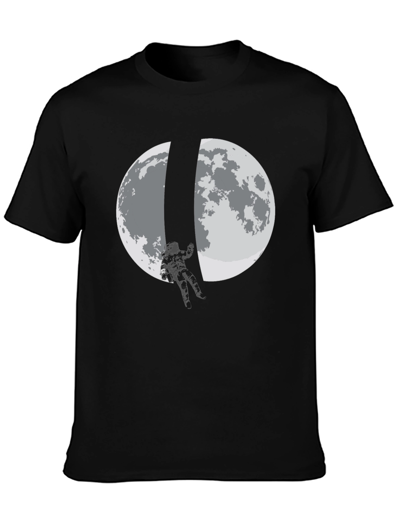 Astronaut Moon Landing Black T-Shirt