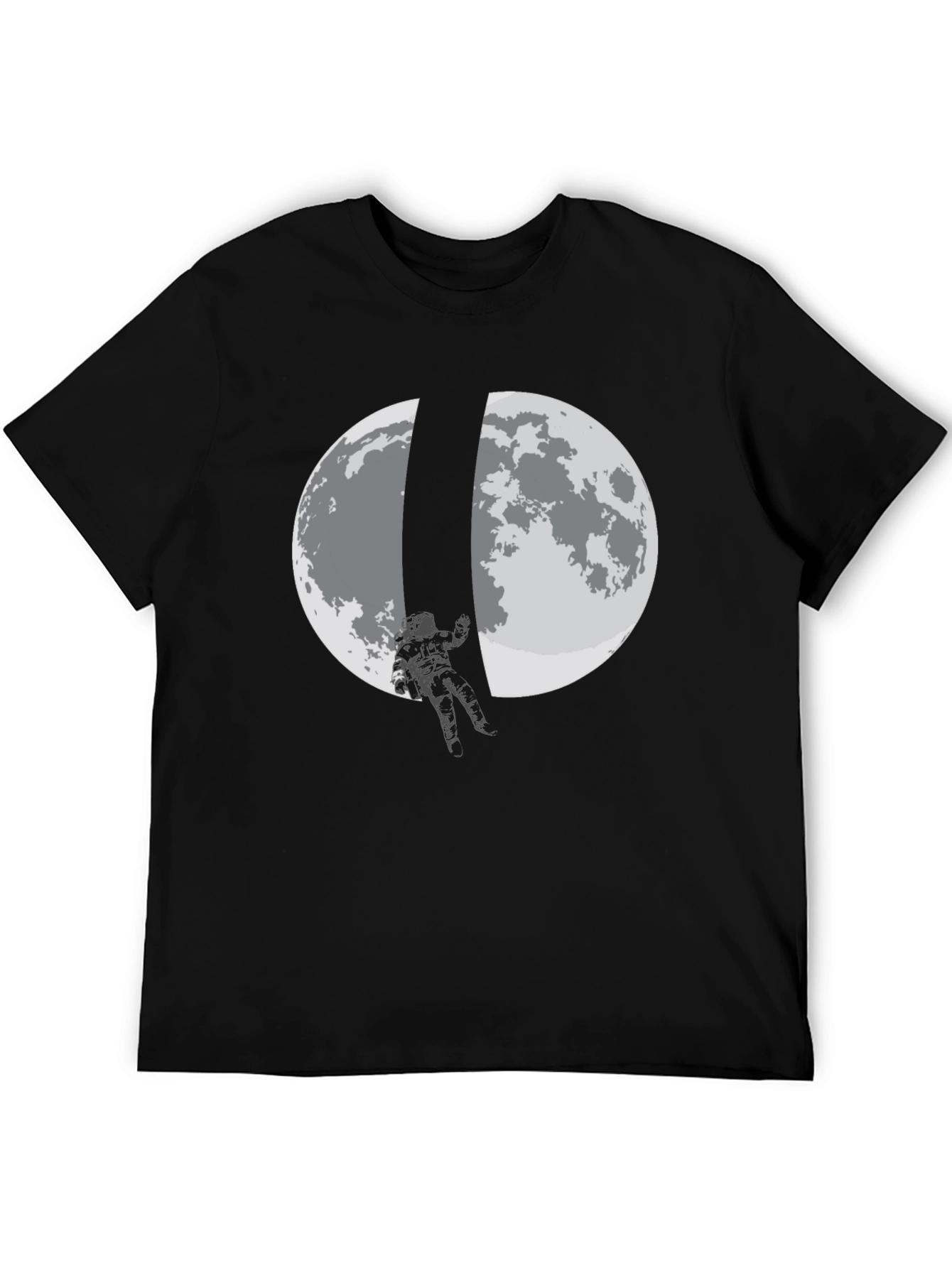 Astronaut Moon Landing Black T-Shirt