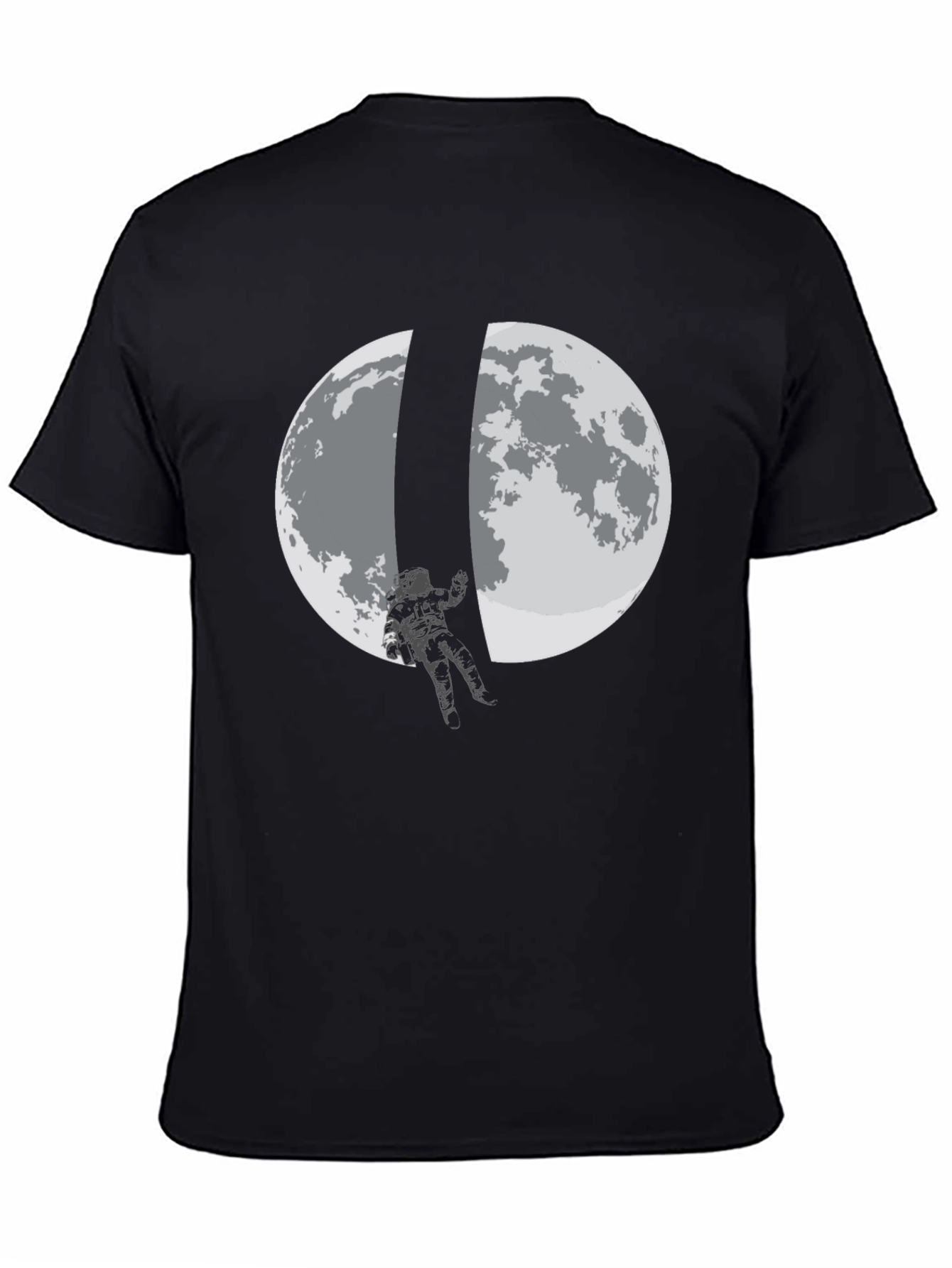 Astronaut Moon Landing Black T-Shirt