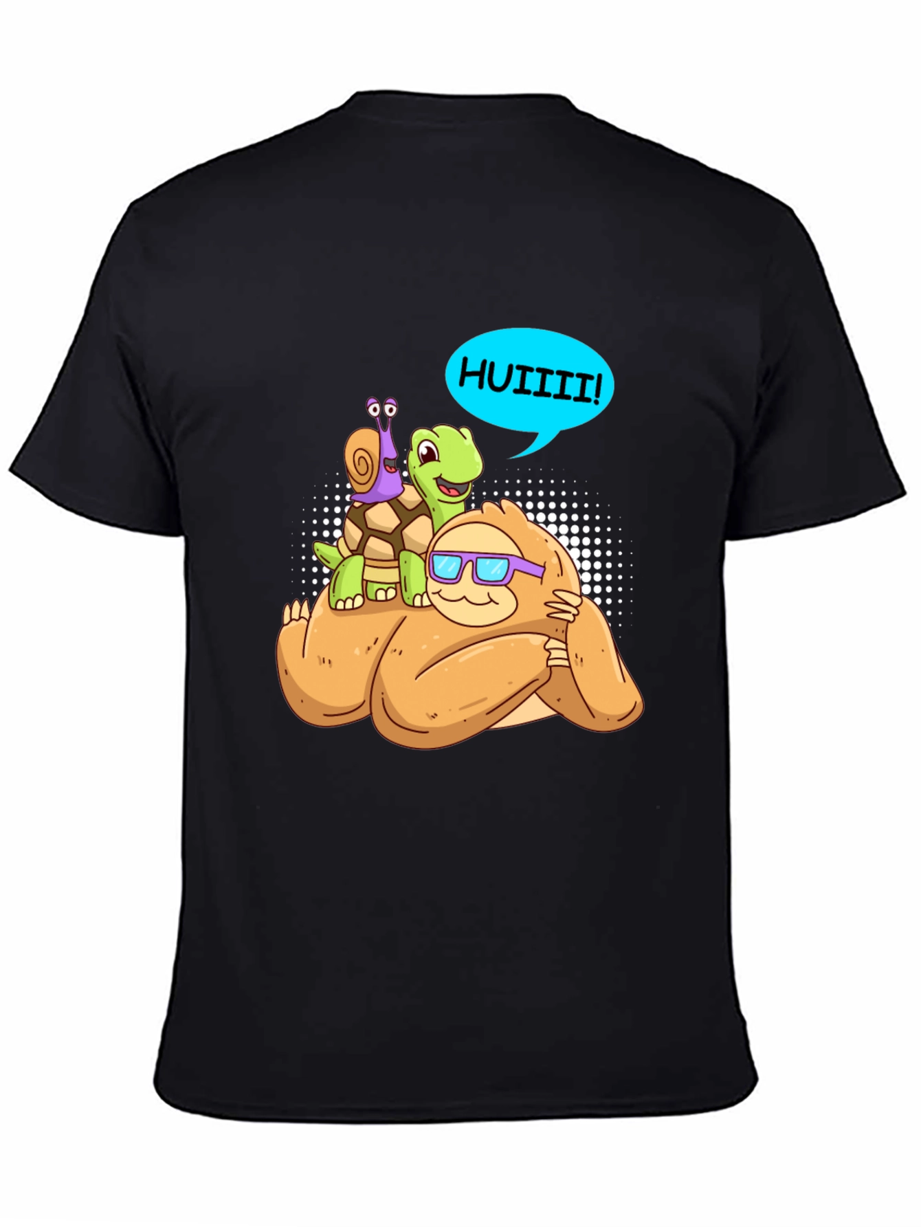 Sloth Turtle and Snail Cartoon Graphic Tee