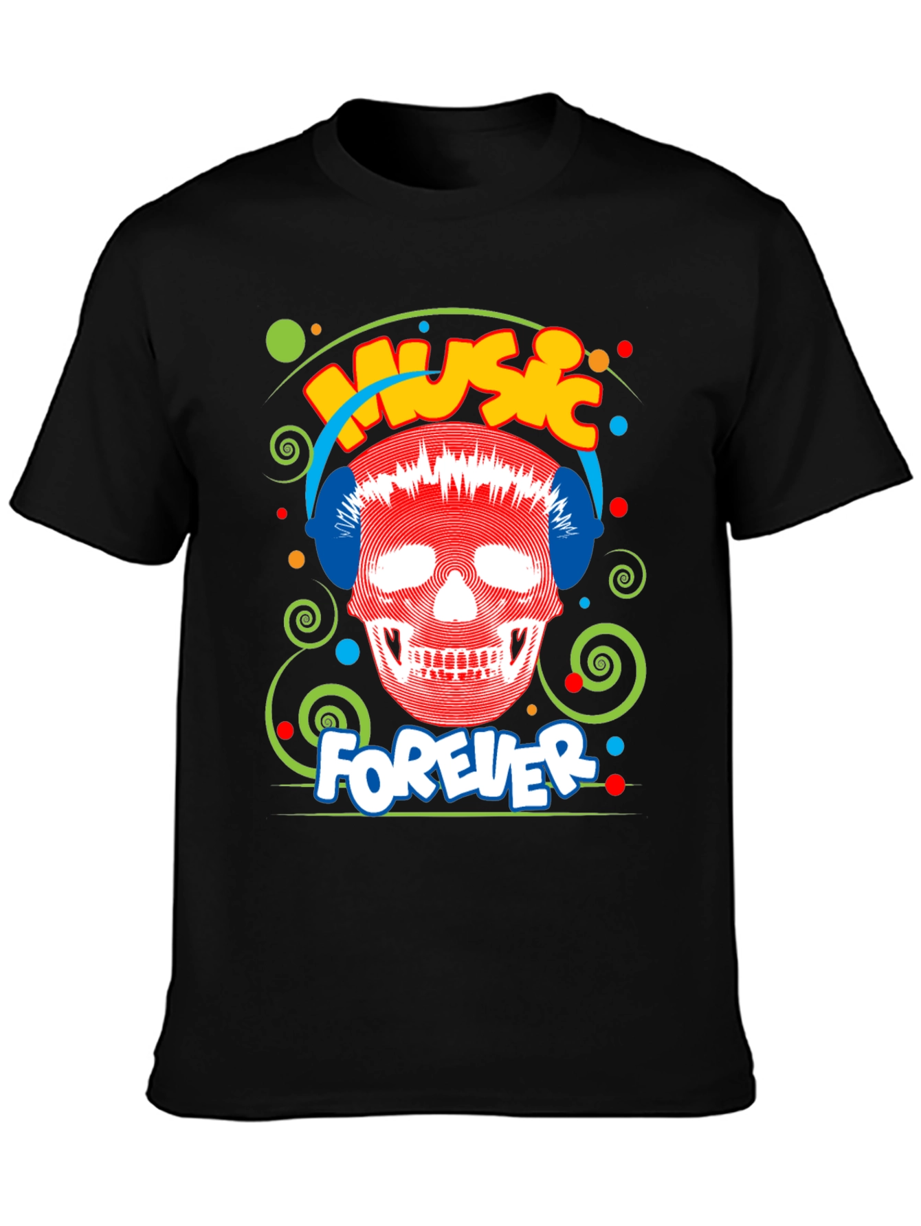 Music Forever Skull Graphic T-Shirt