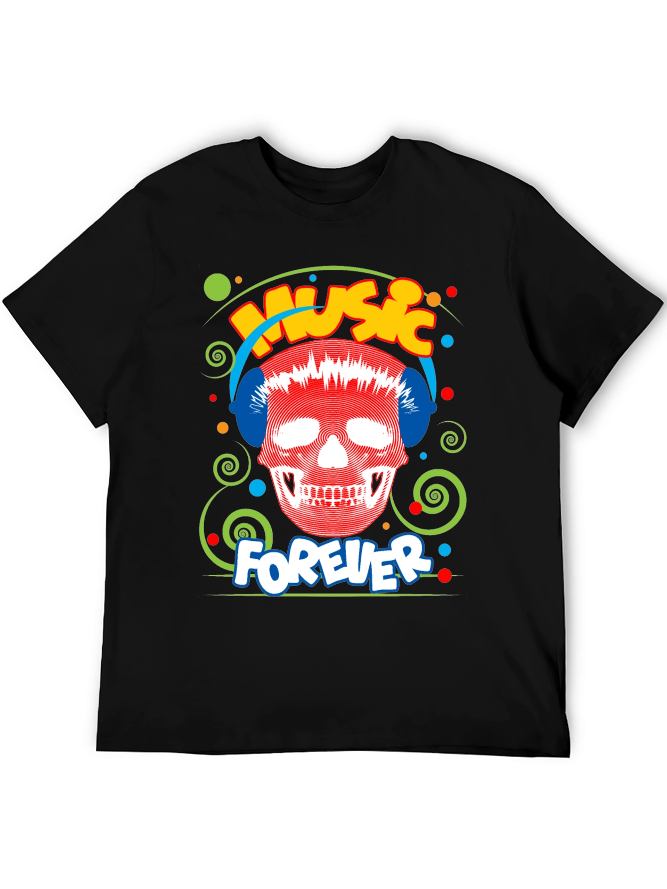 Music Forever Skull Graphic T-Shirt