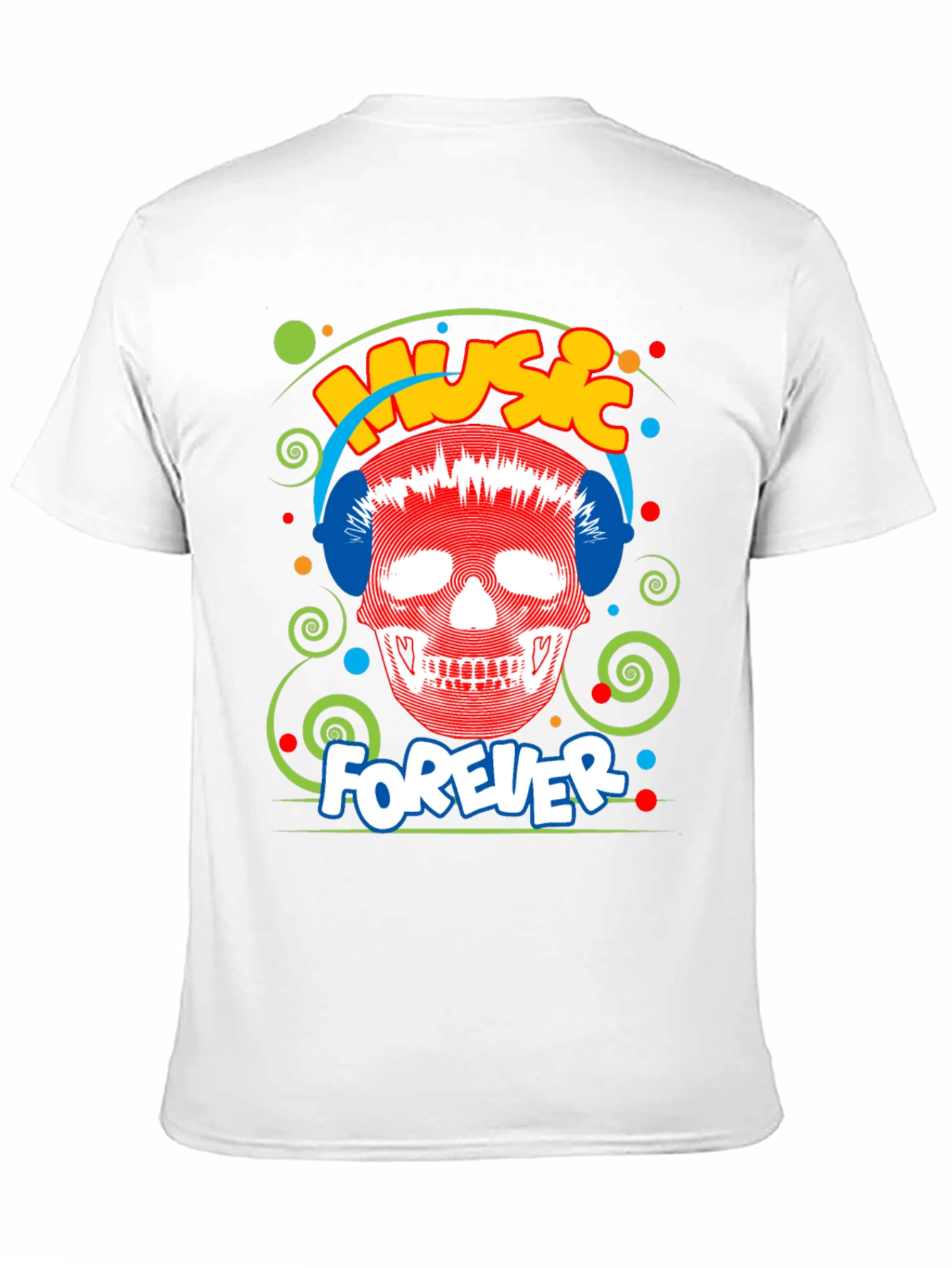 Music Forever Skull Graphic T-Shirt