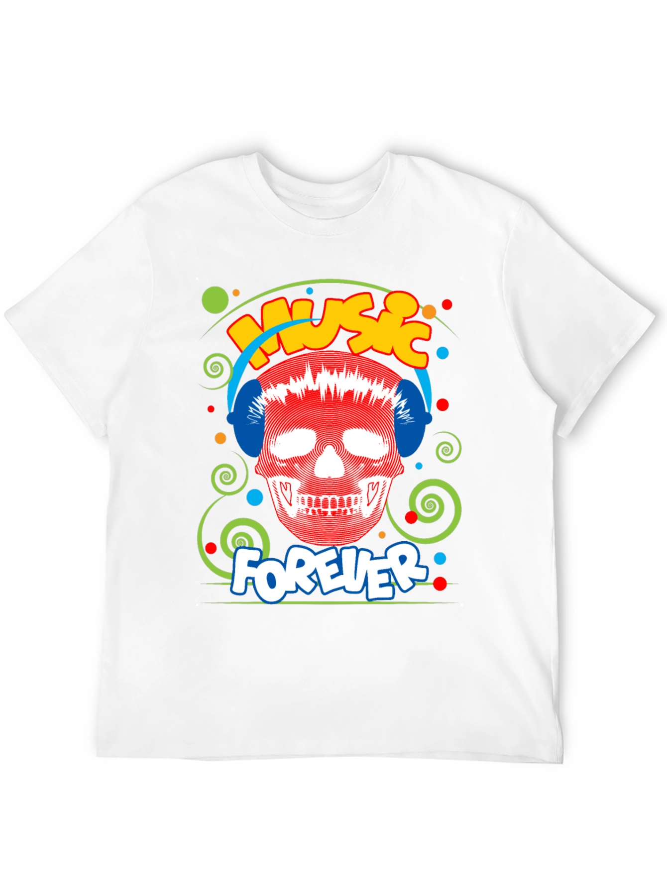 Music Forever Skull Graphic T-Shirt