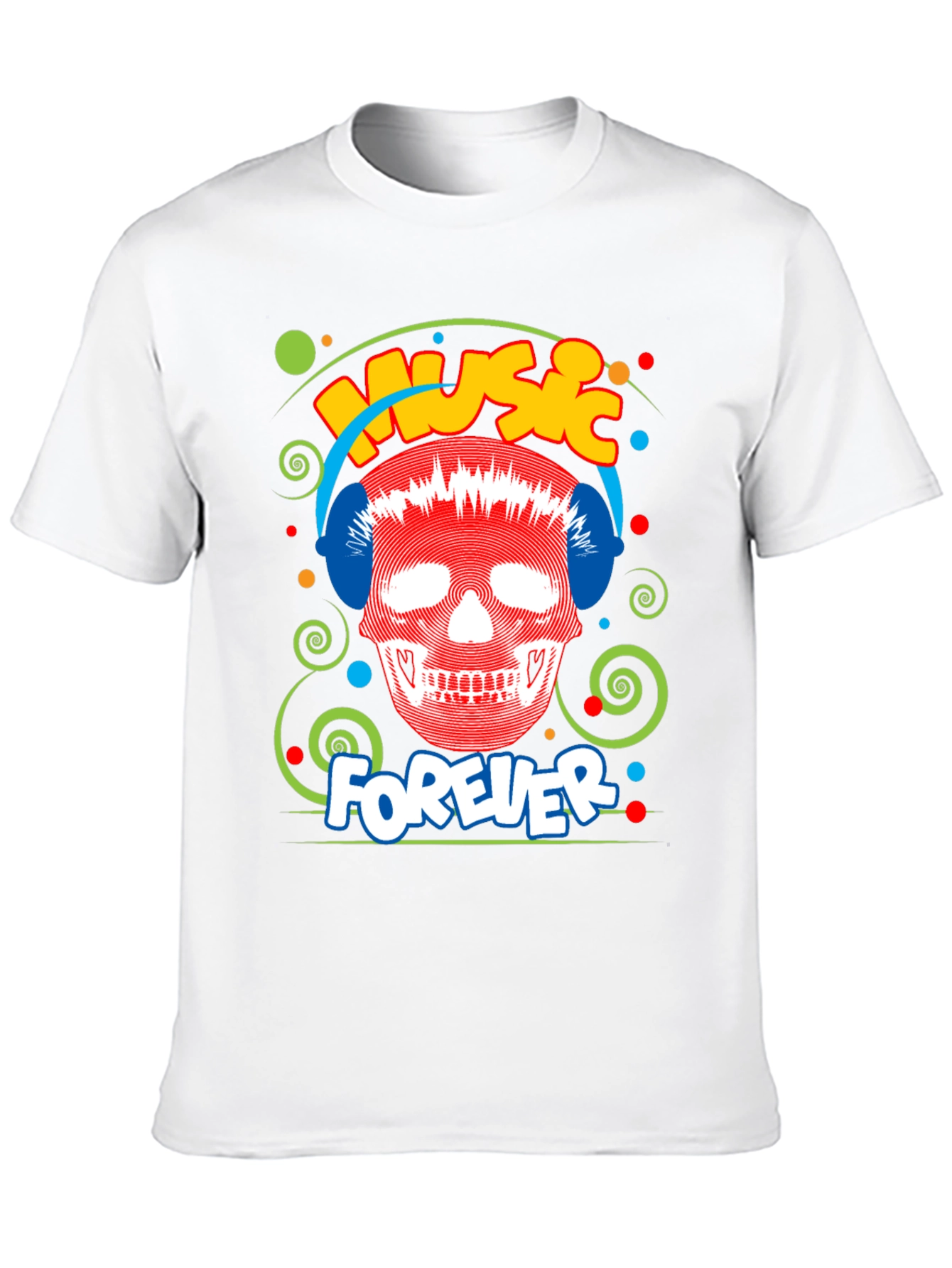 Music Forever Skull Graphic T-Shirt