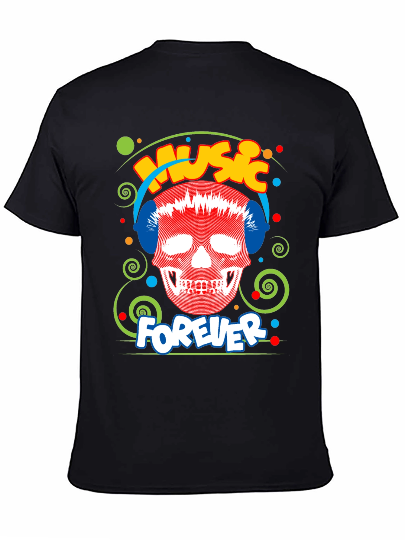 Music Forever Skull Graphic T-Shirt