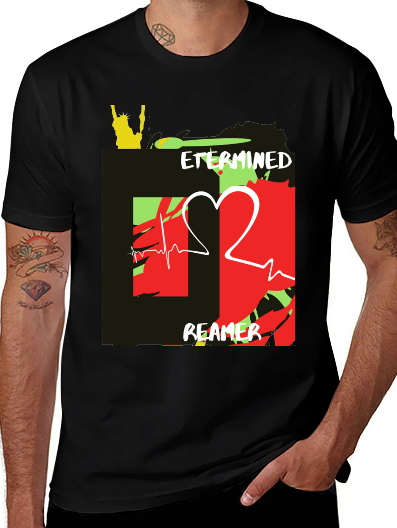 Determined Dreamer Graphic Tee - Mens Black T-Shirt