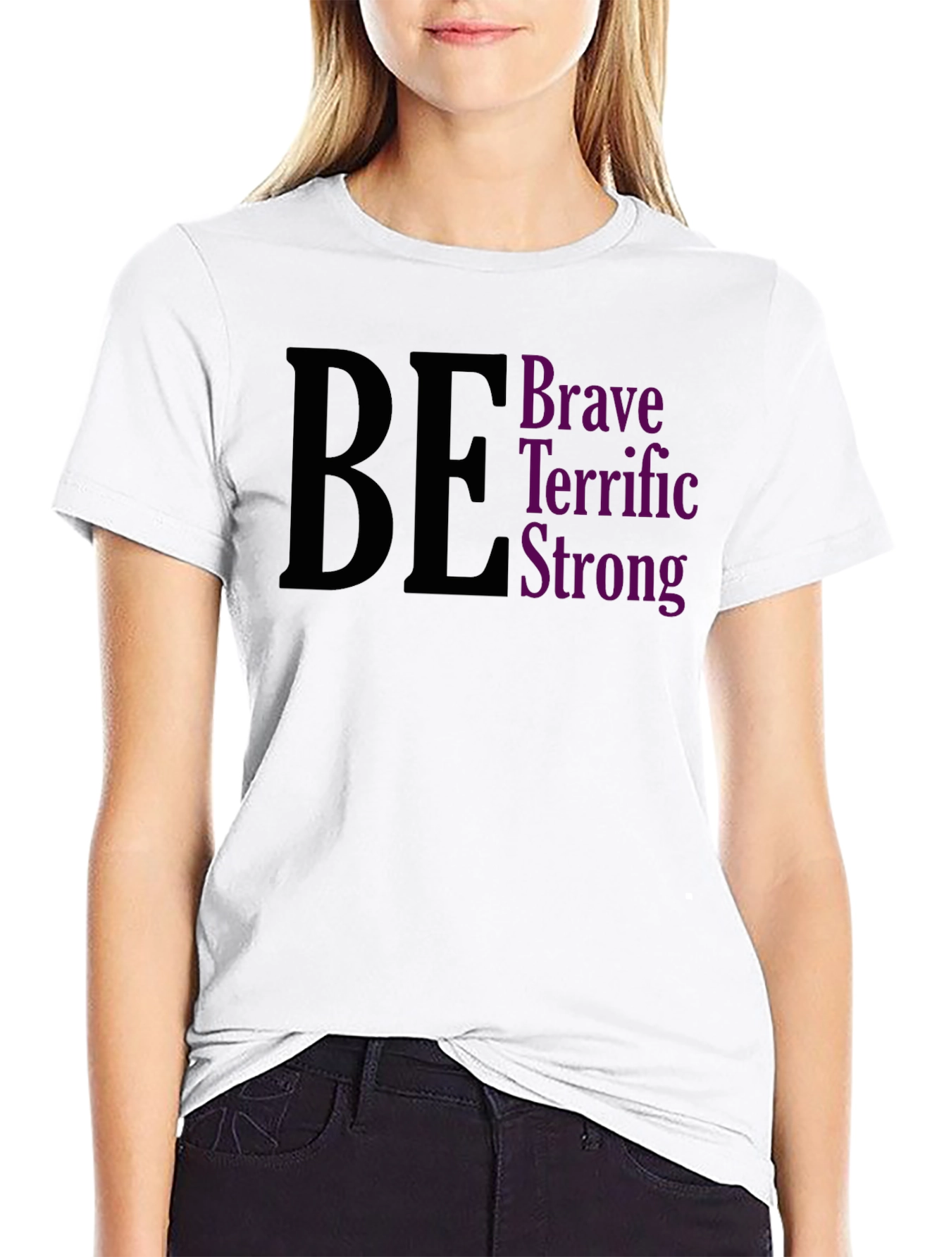Be Brave Terrific Strong Black Tee