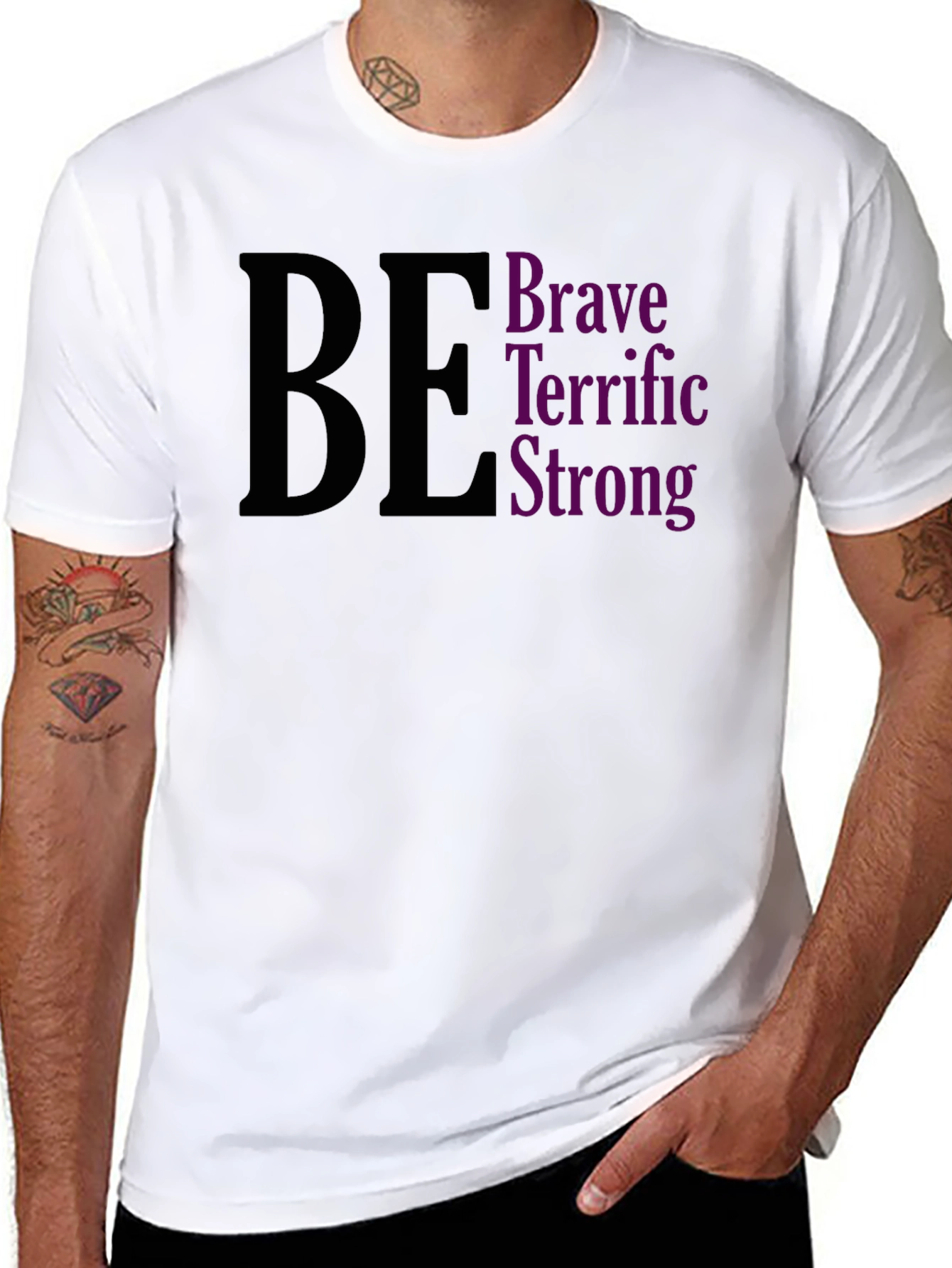 Be Brave Terrific Strong Black Tee