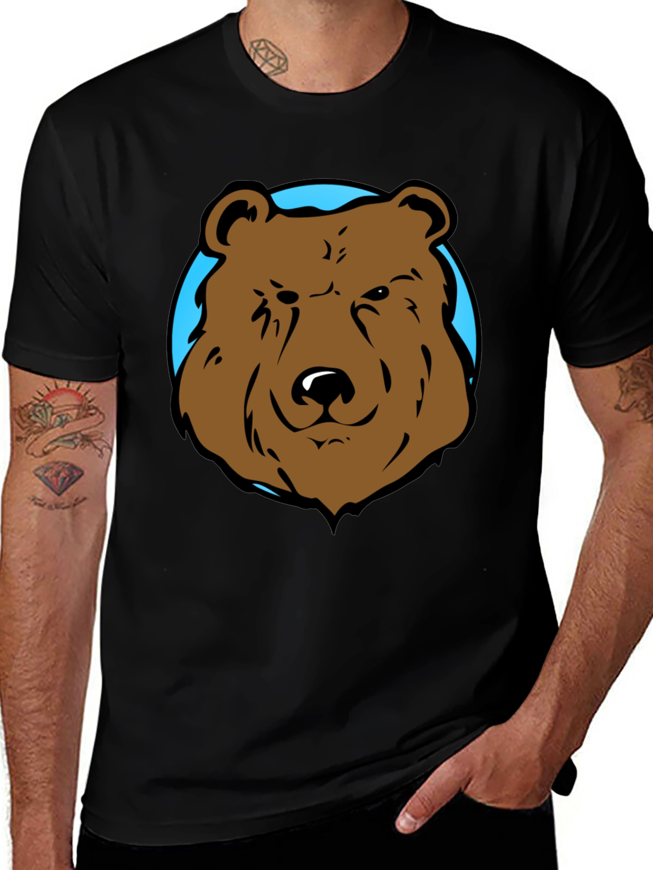 Bear Graphic Black T-Shirt