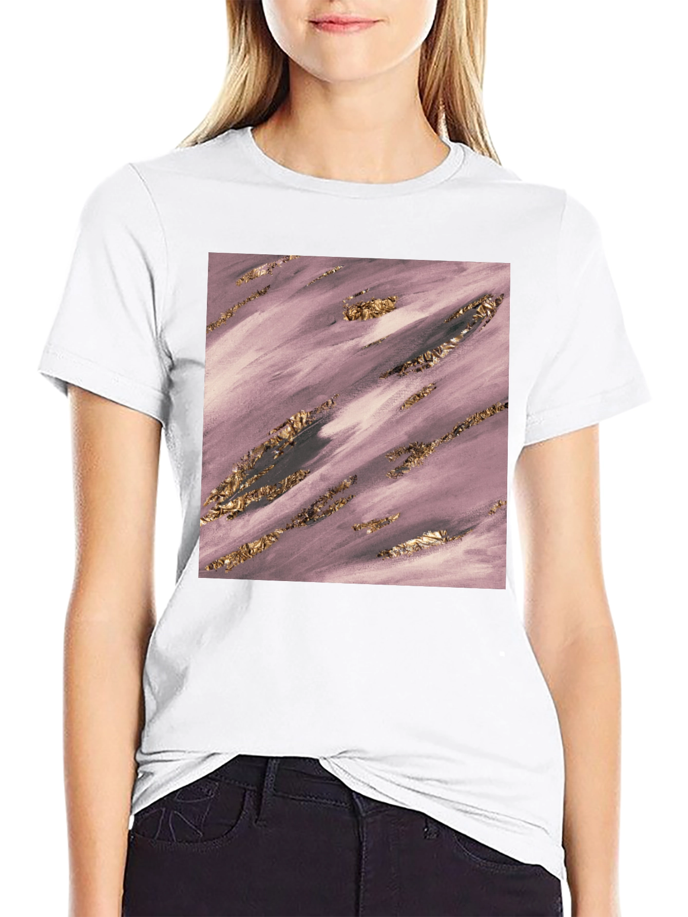 Modern Abstract Art Graphic Tee - Black