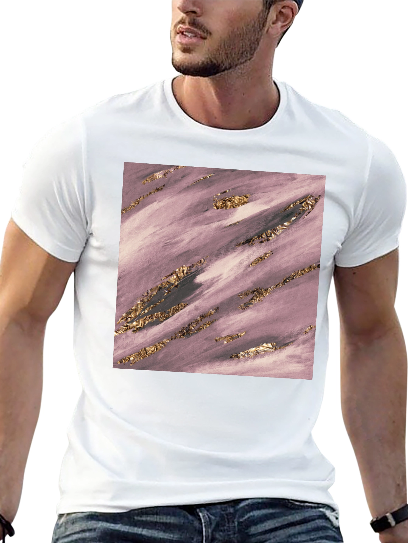 Modern Abstract Art Graphic Tee - Black