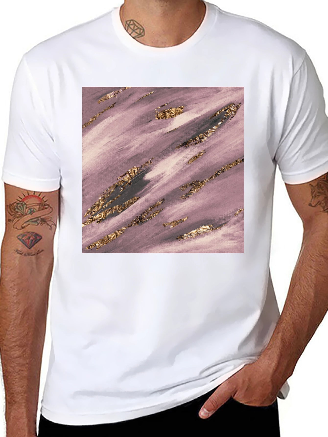 Modern Abstract Art Graphic Tee - Black