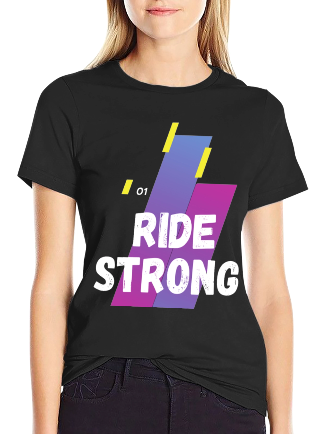 Ride Strong Graphic T-Shirt - Black Cotton Blend