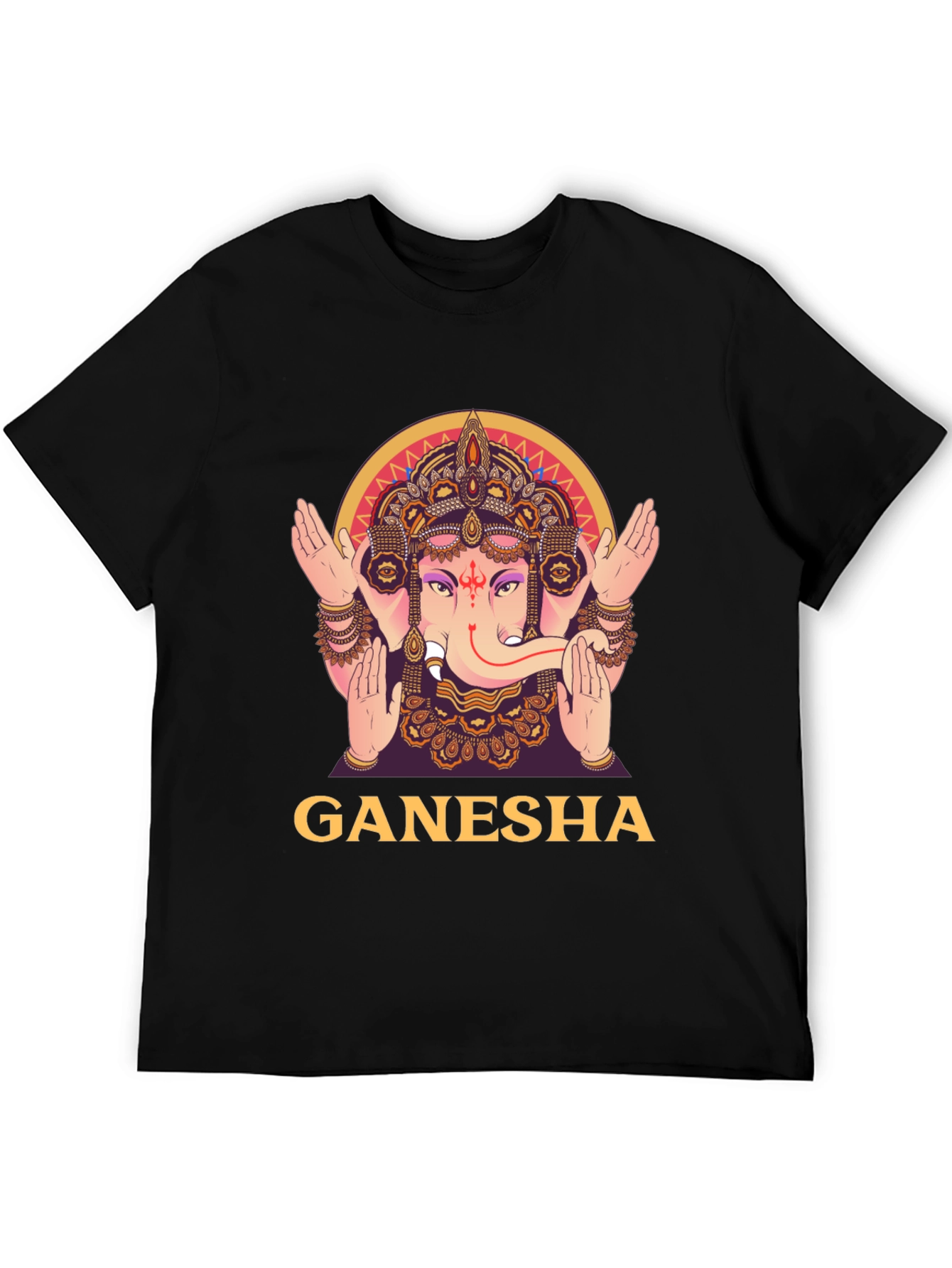 Ganesha Graphic Tee - Black Cotton T-Shirt