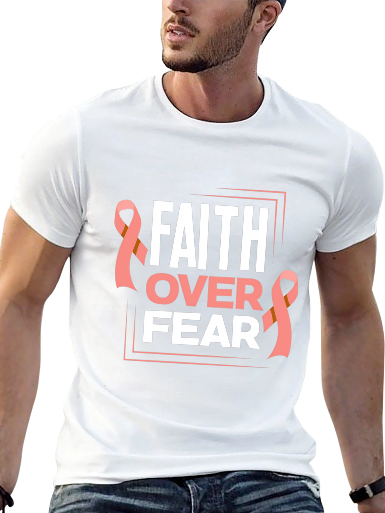 Faith Over Fear Breast Cancer Awareness T-Shirt