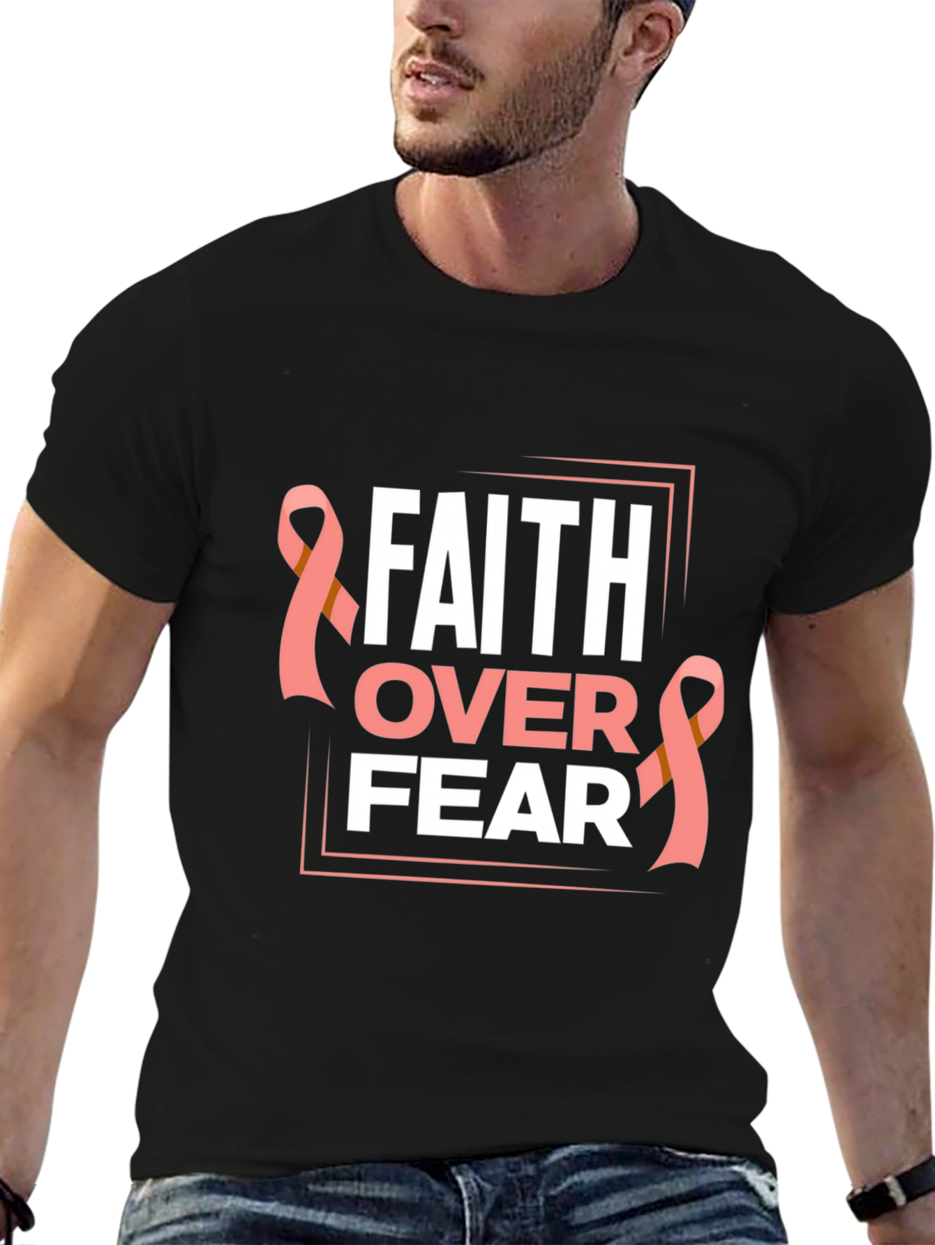 Faith Over Fear Breast Cancer Awareness T-Shirt