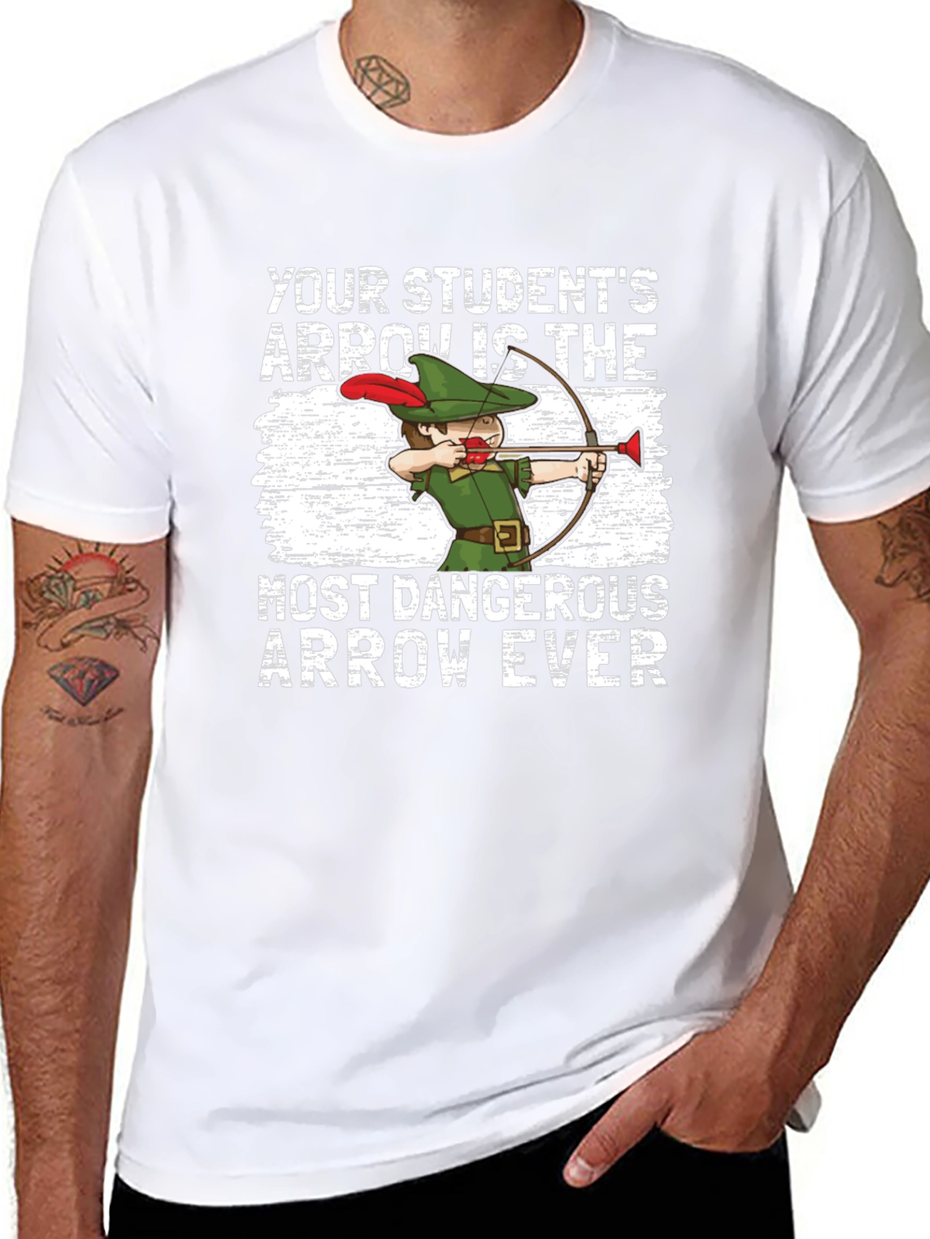 Funny Teacher T-Shirt: Dangerous Student Arrow