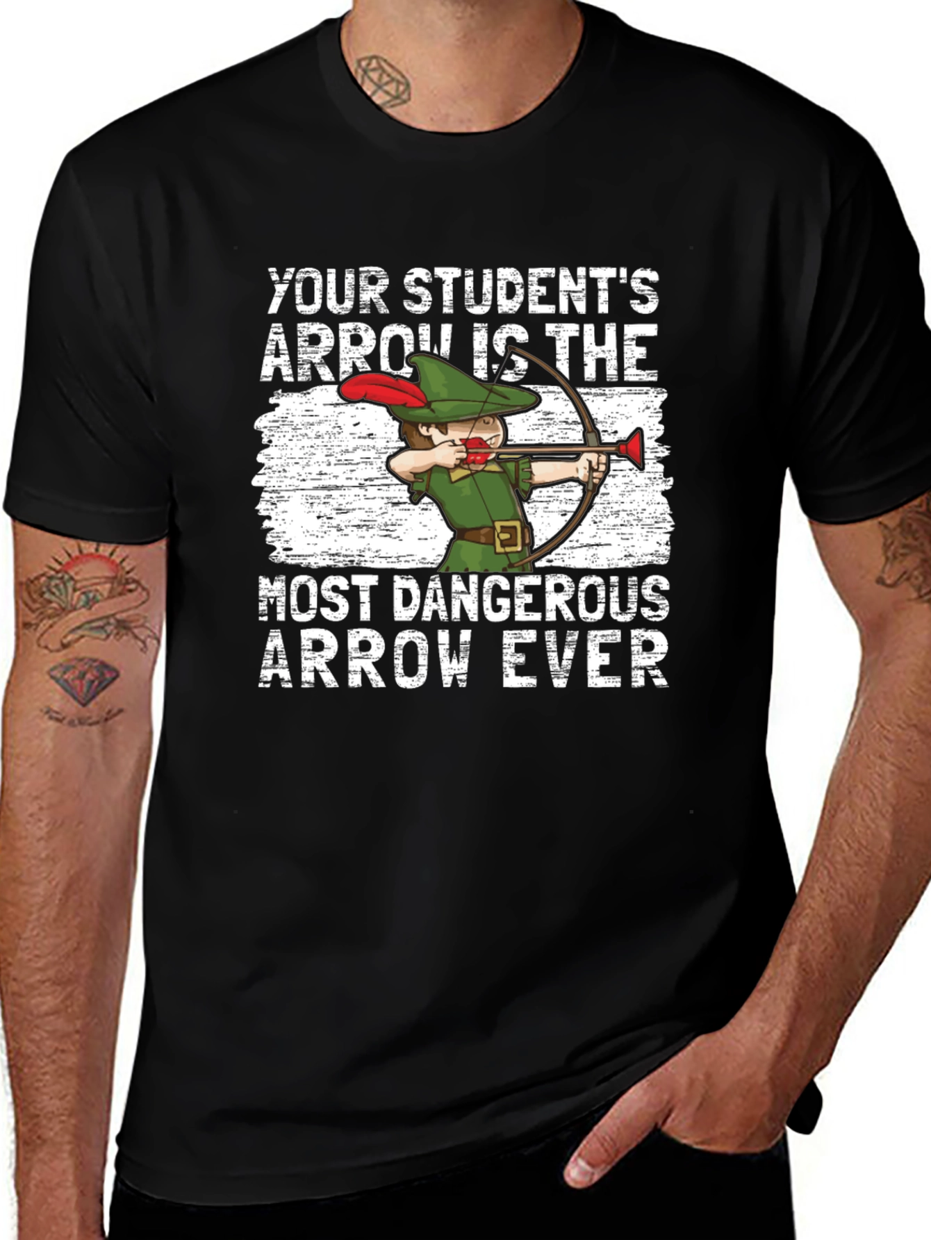 Funny Teacher T-Shirt: Dangerous Student Arrow