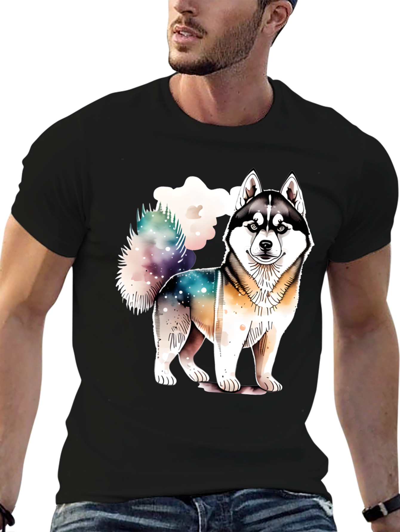 Husky Dog Graphic Tee - Soft Cotton Blend