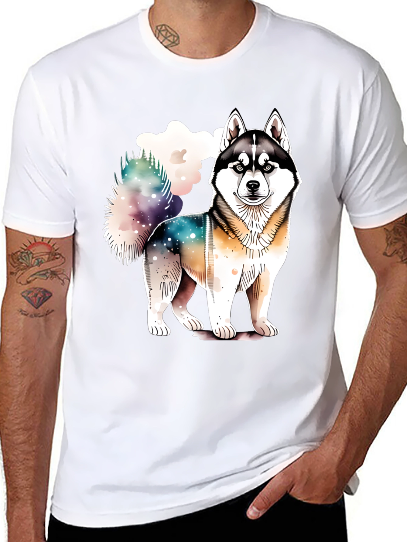 Husky Dog Graphic Tee - Soft Cotton Blend