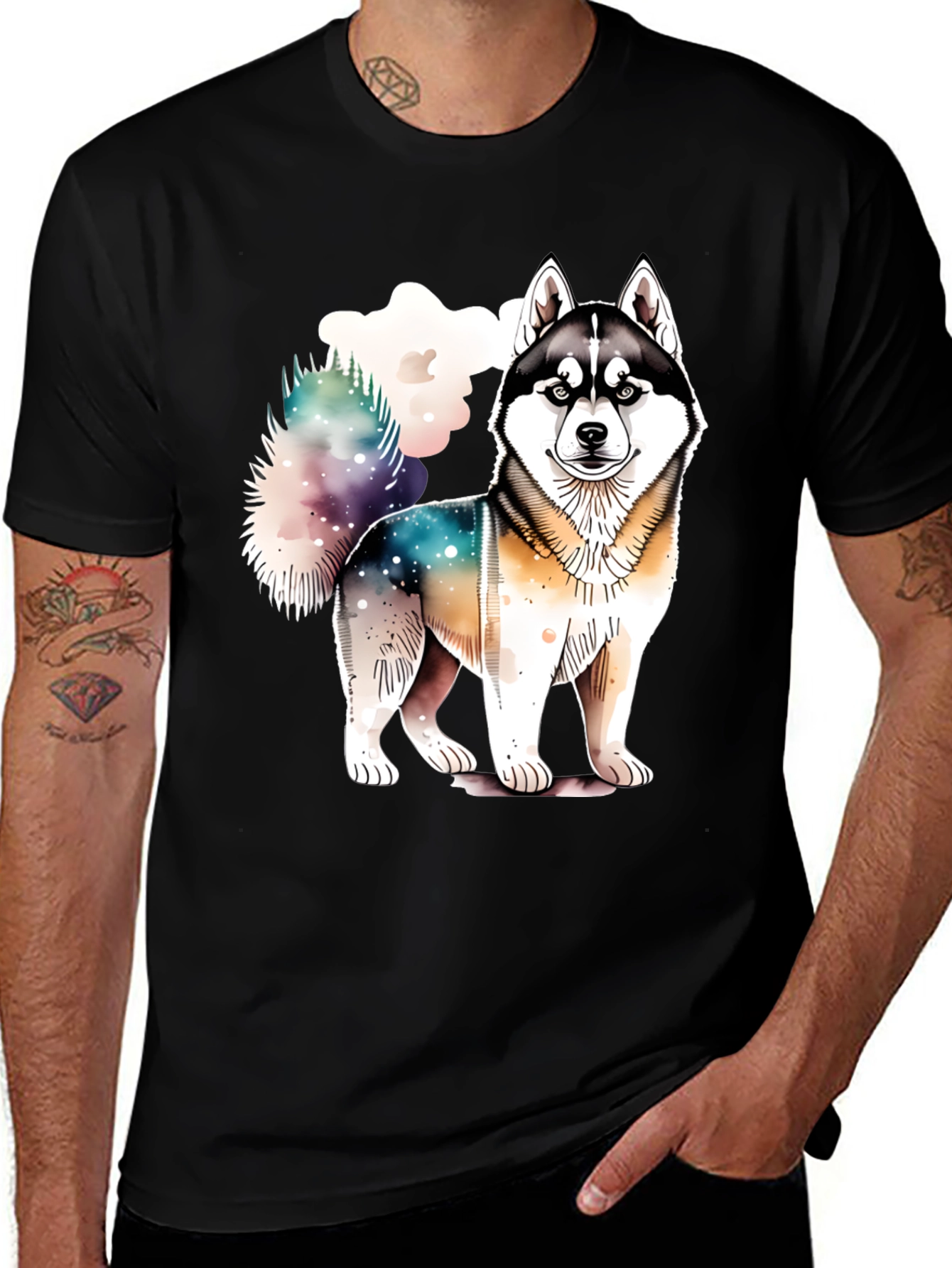 Husky Dog Graphic Tee - Soft Cotton Blend