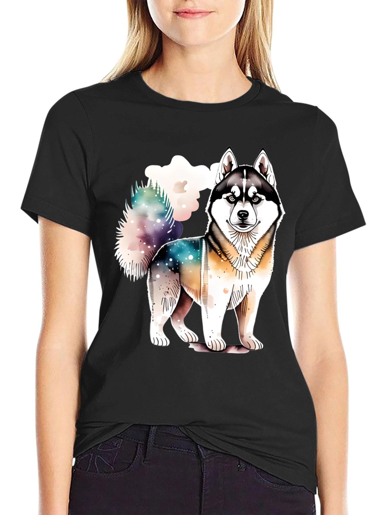 Husky Dog Graphic Tee - Soft Cotton Blend