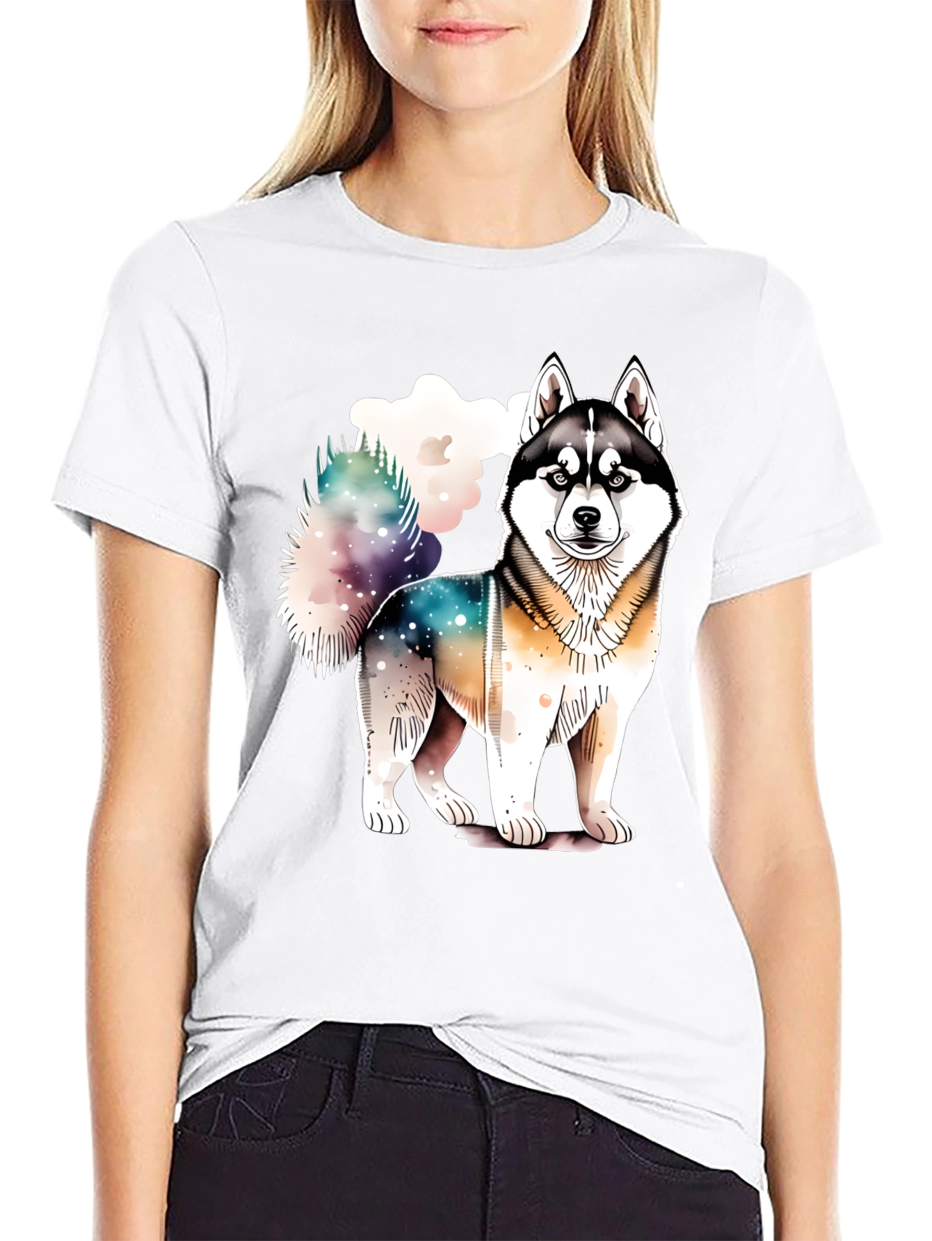 Husky Dog Graphic Tee - Soft Cotton Blend