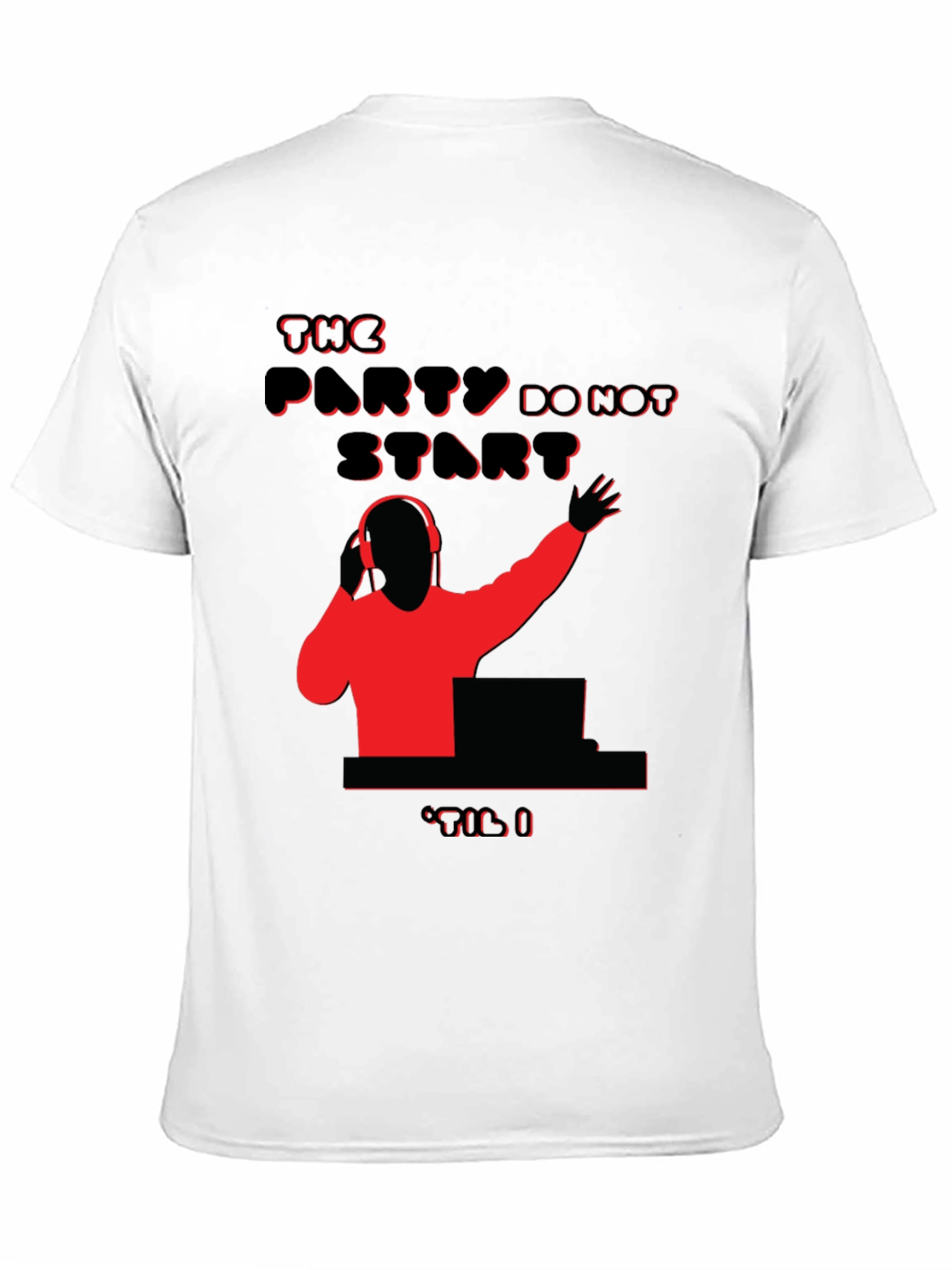 Party Time DJ Graphic Tee - Black Cotton Blend