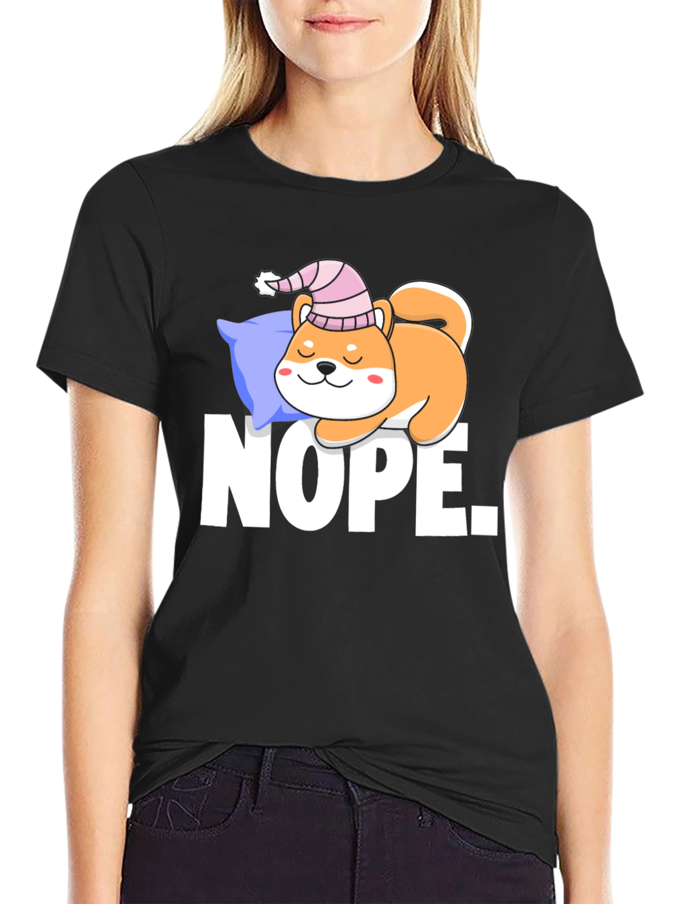 Nope. Shiba Inu Sleeping T-Shirt