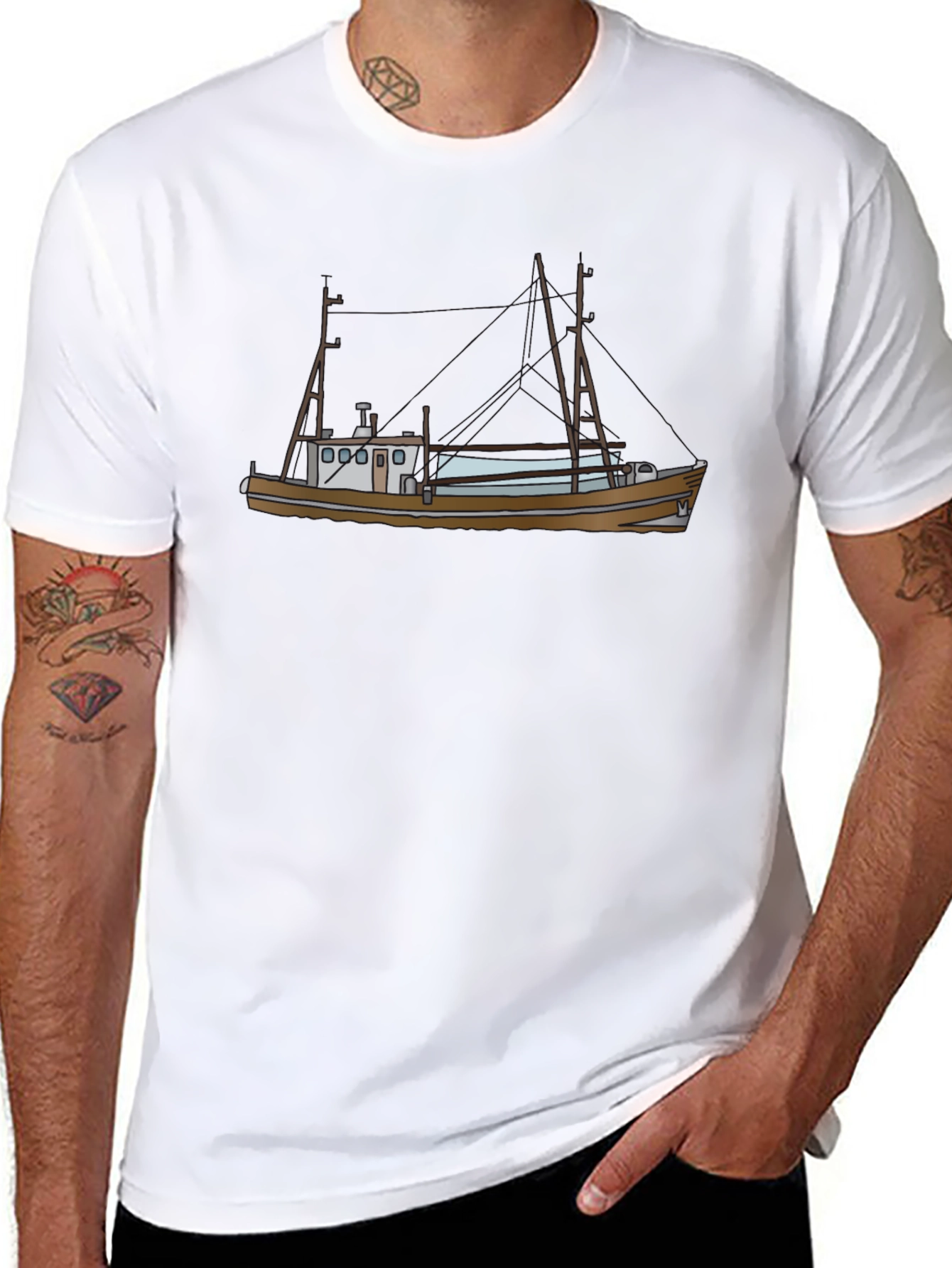 Boat Graphic T-Shirt - Black Tee