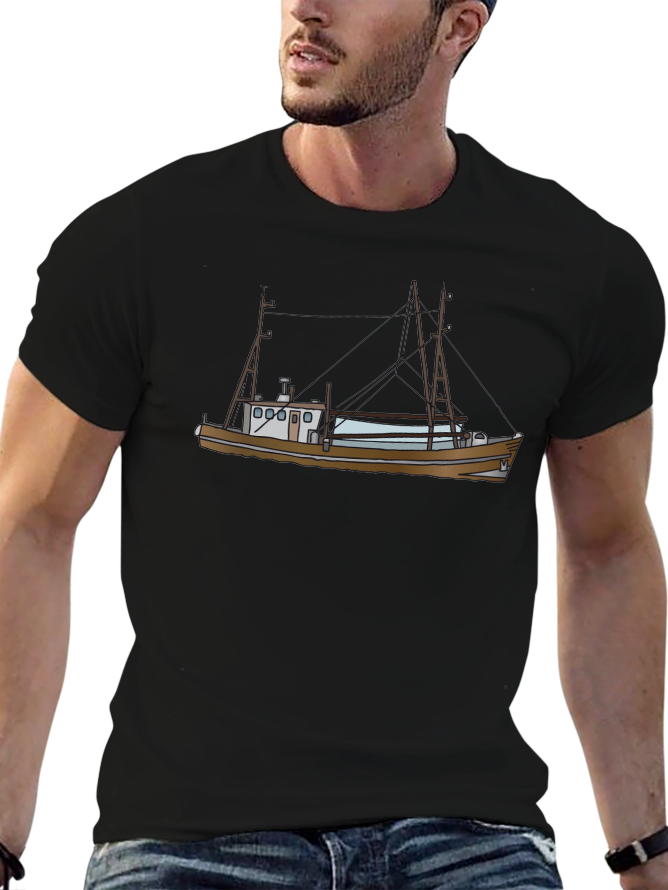 Boat Graphic T-Shirt - Black Tee