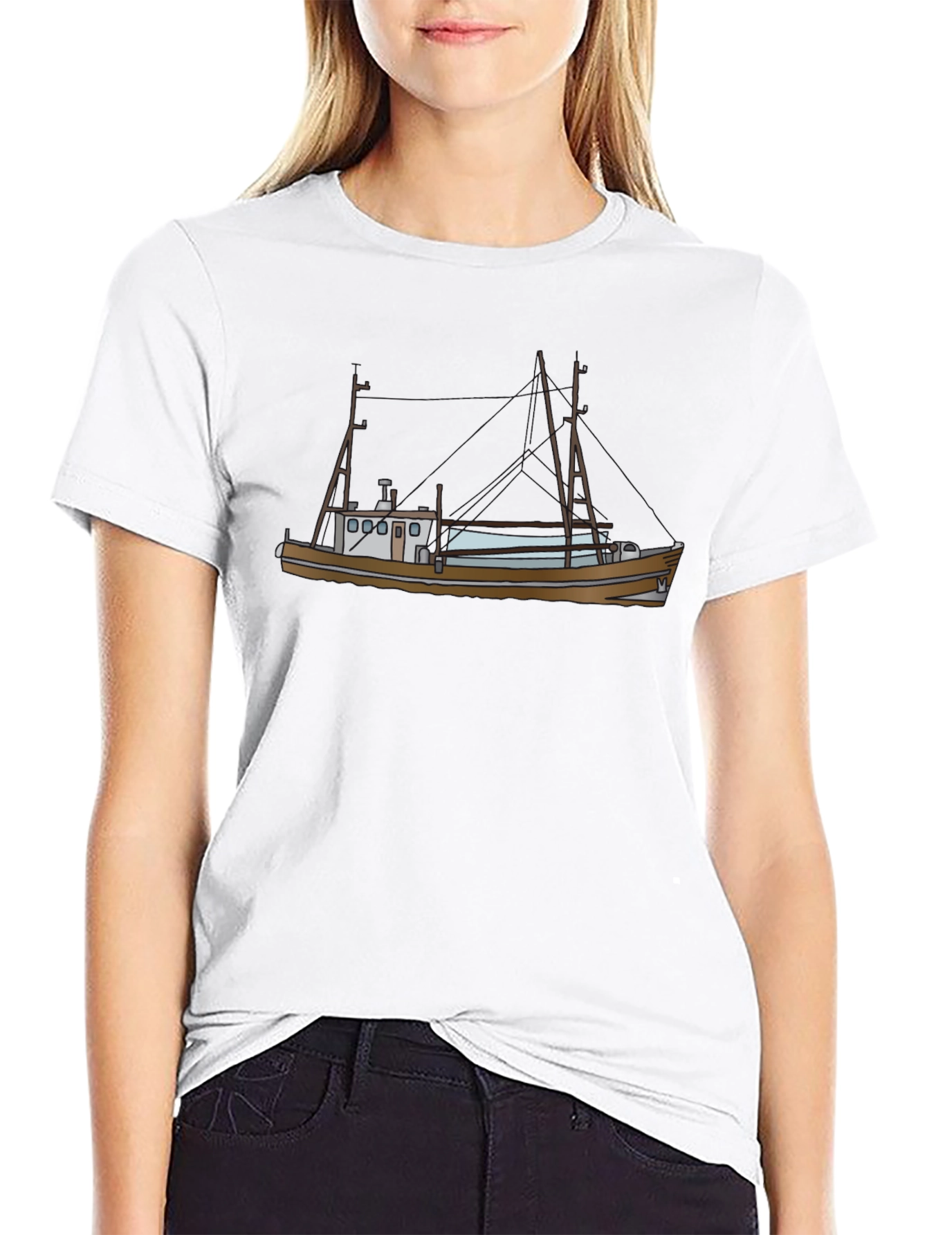 Boat Graphic T-Shirt - Black Tee