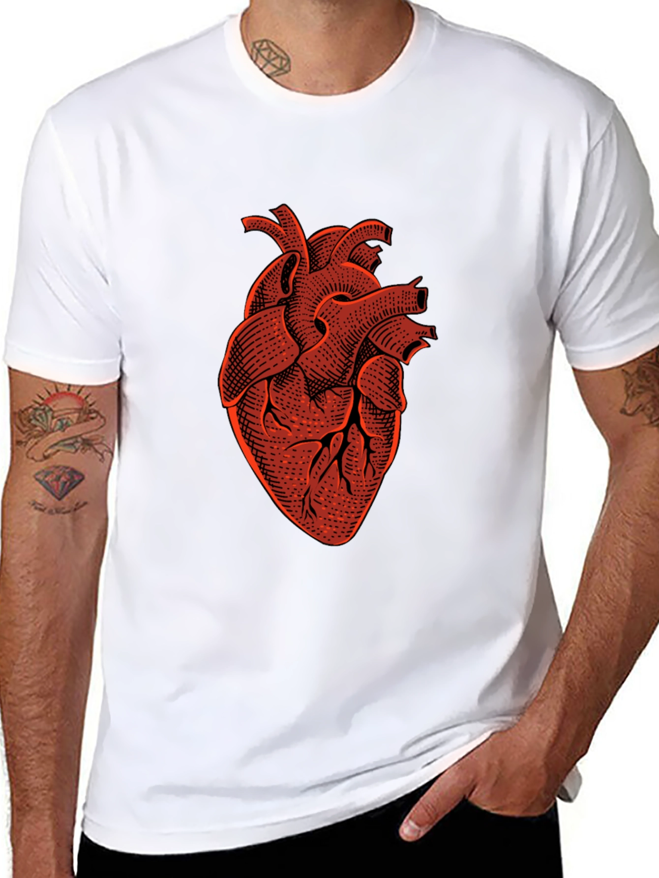 Anatomical Heart Graphic Tee - Unique Design