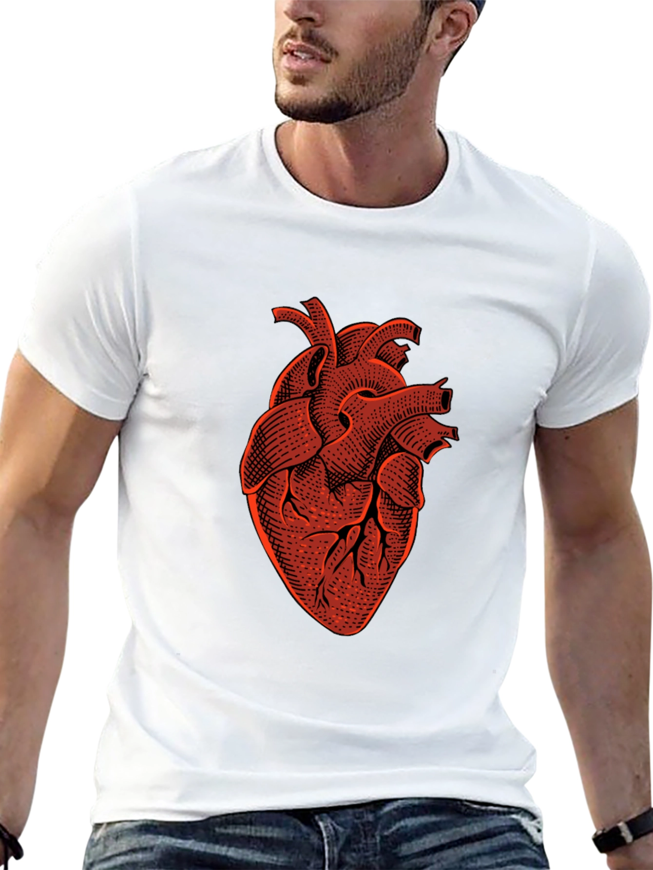 Anatomical Heart Graphic Tee - Unique Design