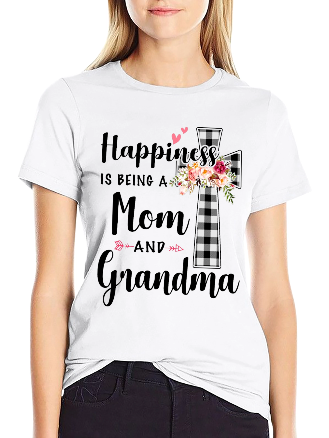 Happiness is Being a Mom & Grandma Graphic Tee